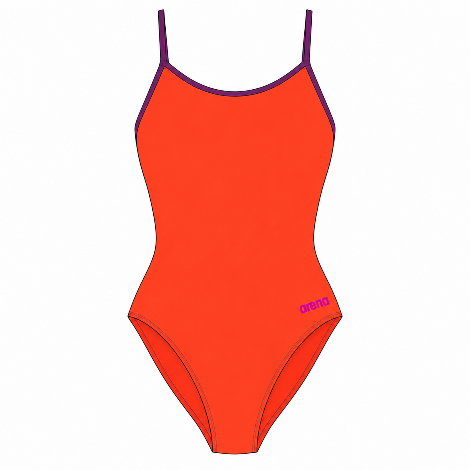 Image of Arena Swimsuit Lace Back Solid Badeanzug Damen, orange, Grösse: D 30