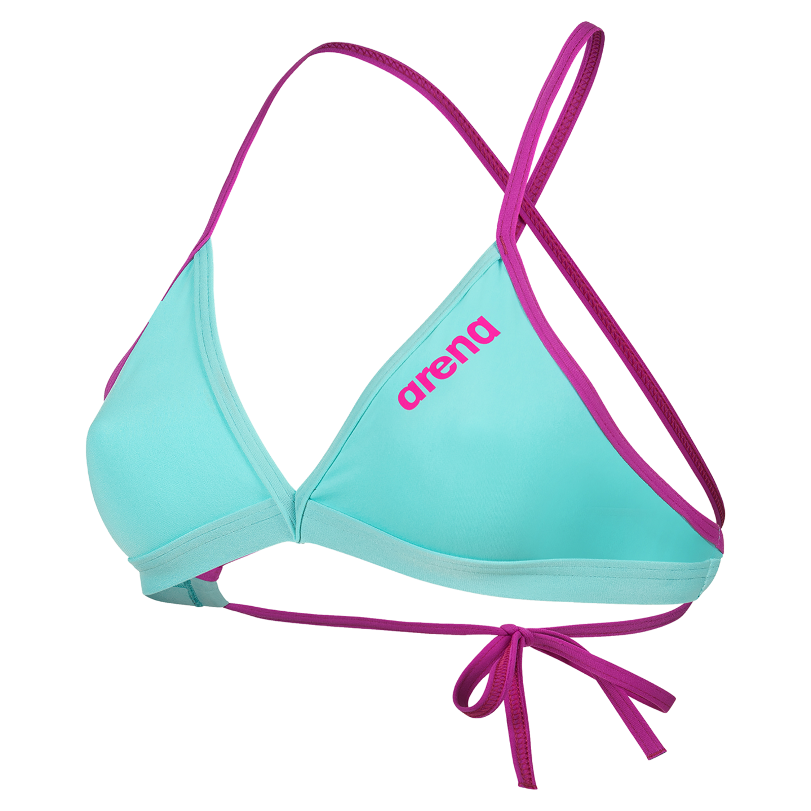 Arena Team Swim Top Tie Back Solid Bikini Damen, blau, Grösse: D 30