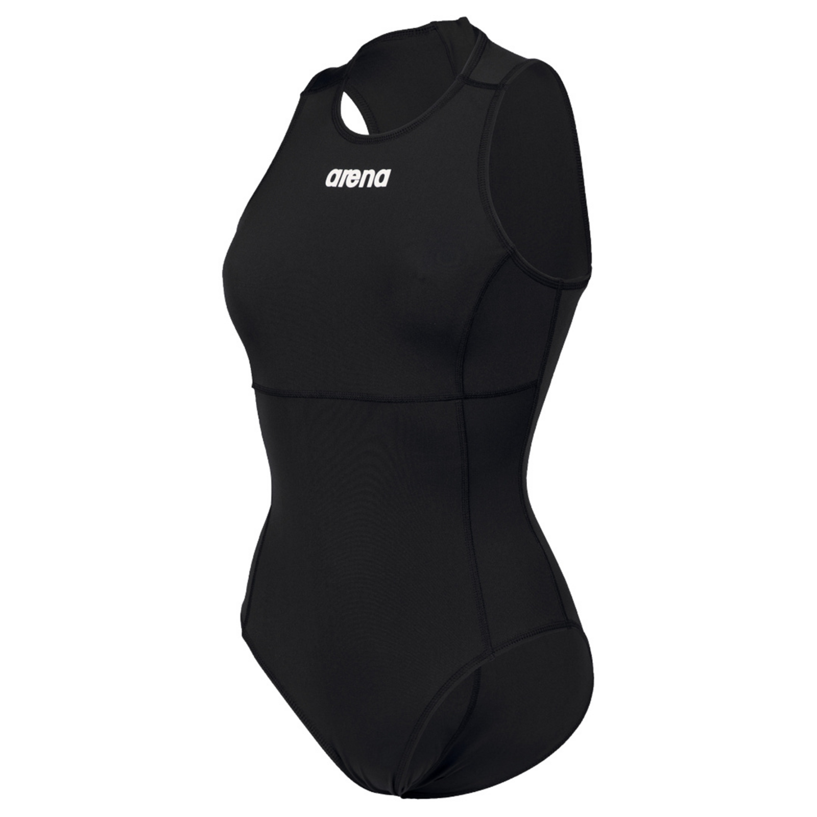 Arena Team Swimsuit Waterpolo Solid Badeanzug Damen, schwarz, Grösse: D 46