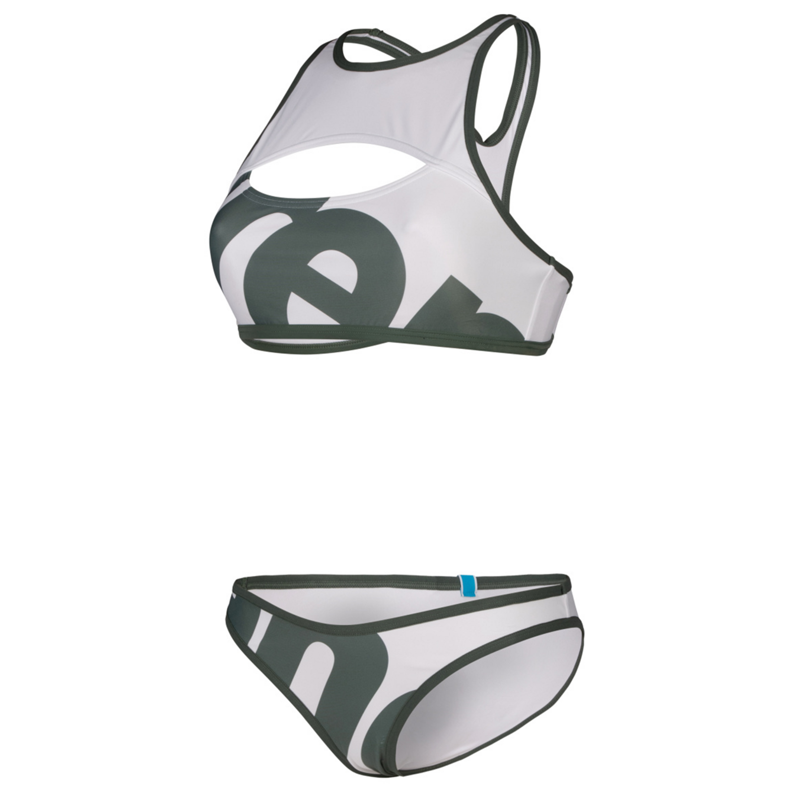 Arena W Arena Logo Brassiere Bikini Racer Back Bikini Set Damen, weiss, Grösse: M