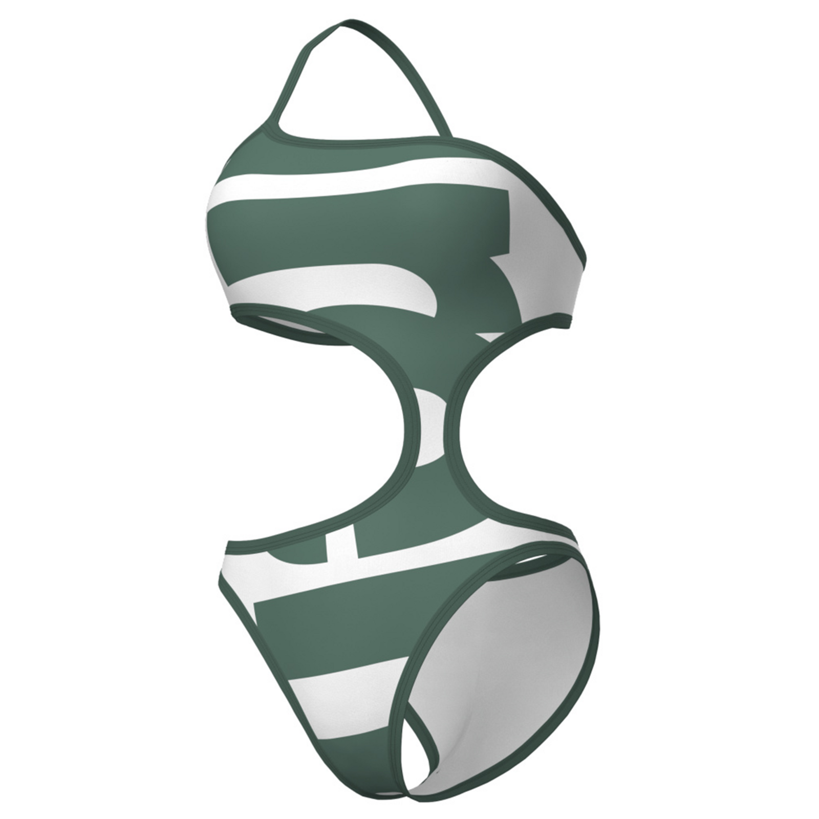 Arena W Arena Logo One Piece Single Shoulder Badeanzug Damen, grün, Grösse: S
