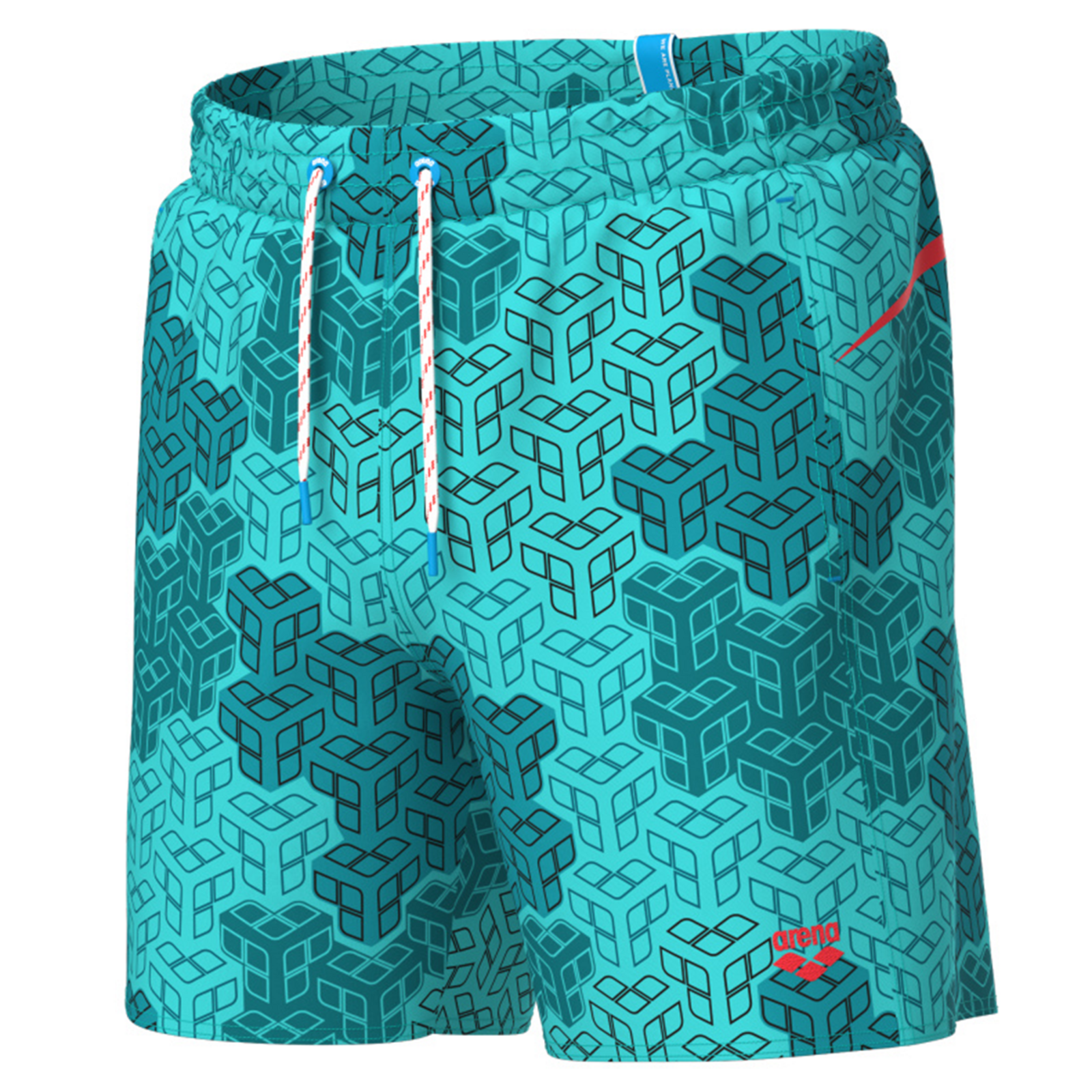 Arena M Beach Boxer Allover Printed Pro_File Beach Short Herren, blau, Grösse: L