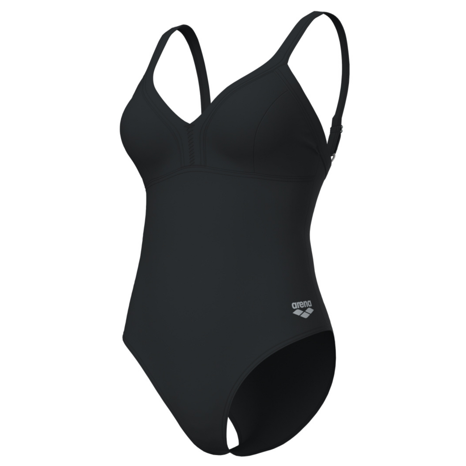 Arena W Arena Swimsuit Lara Soft Curve Back C Cup Figurformender Badeanzug Damen, schwarz, Grösse: D 36