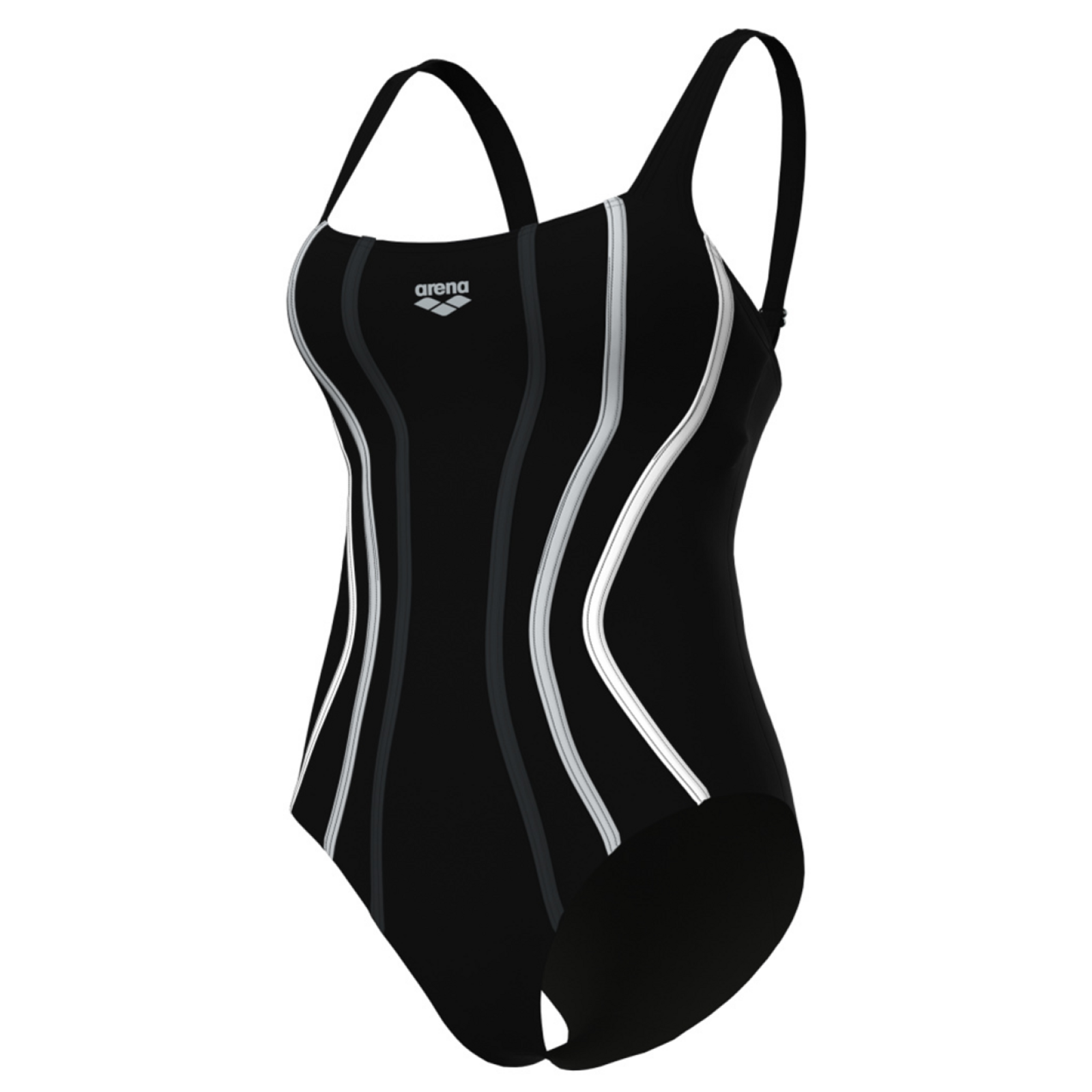 Arena W Arena Swimsuit Sofia Soft Curve Back C Cup Figurformender Badeanzug Damen, schwarz, Grösse: D 48