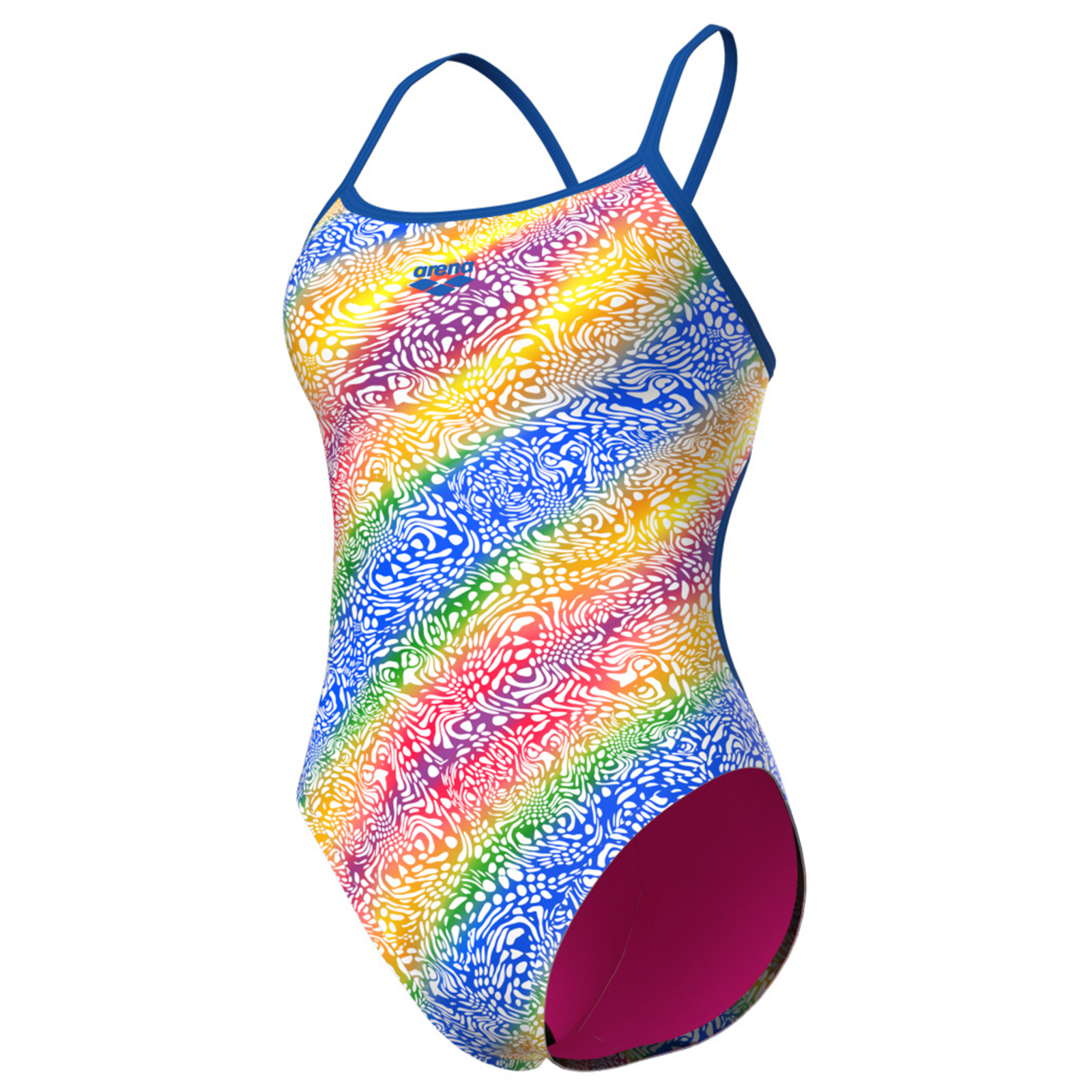 Arena W Arena Swimsuit Lace Back Printed Badeanzug Damen, mehrfarbig, Grösse: D 42