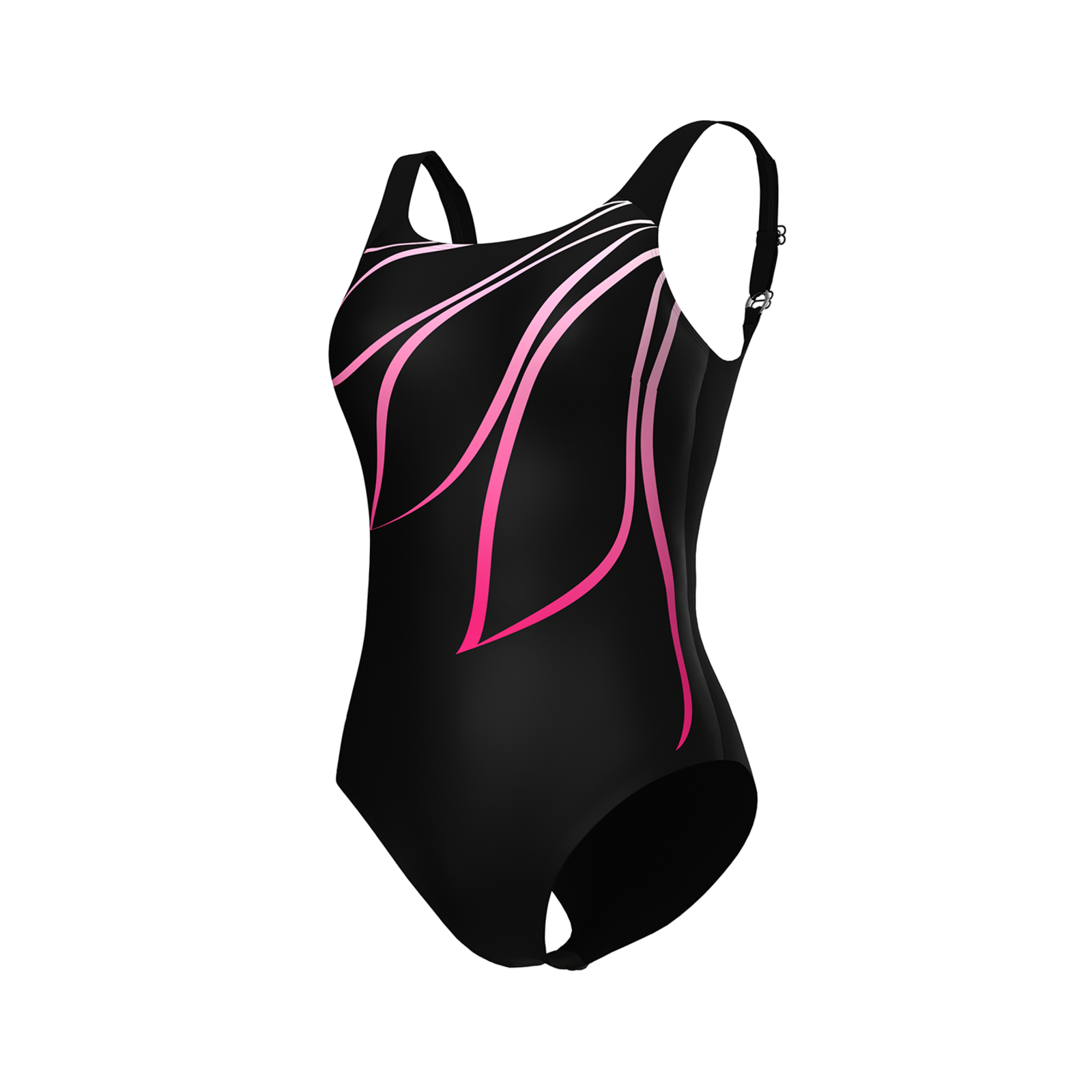 Arena W Arena Swimsuit Giorgia Squared Back C Cup Figurformender Badeanzug Damen, schwarz, Grösse: D 42