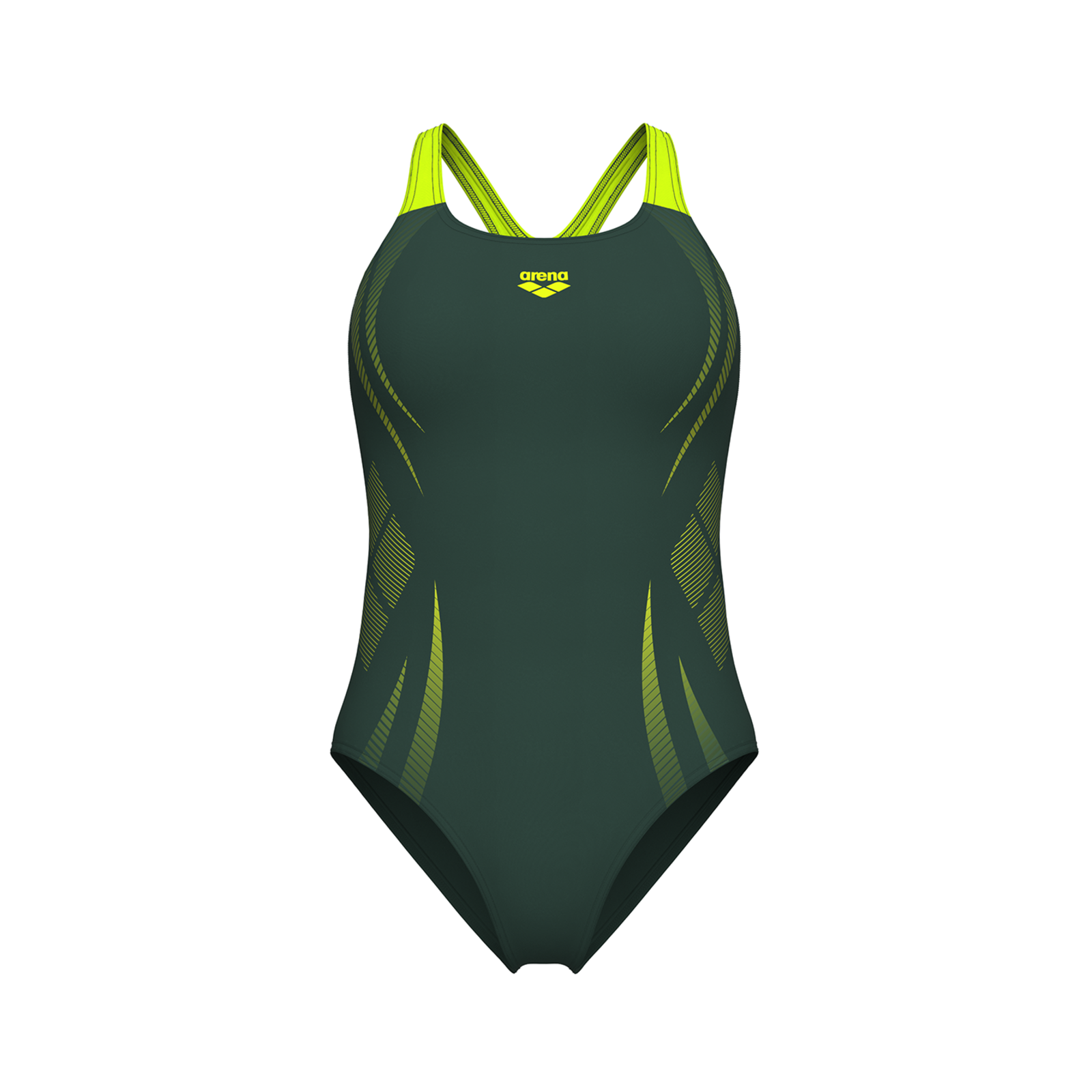 Arena W Arena Poseidonia Swimsuit Swim Pro Back Lb Badeanzug Damen, grün, Grösse: D 46