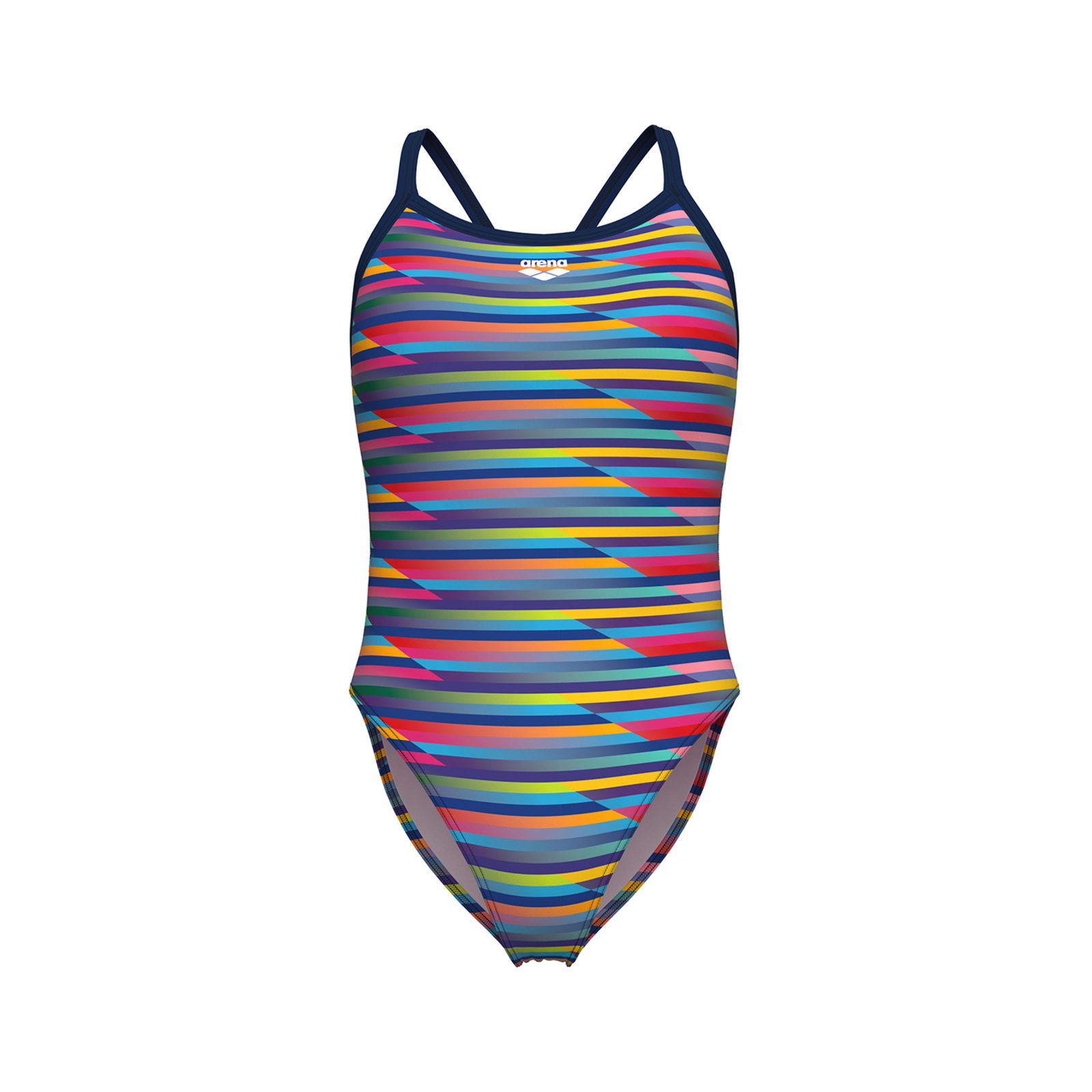 Arena W Arena Racing Stripe Swimsuit Xcriss Cross Badeanzug Damen, mehrfarbig, Grösse: D 42