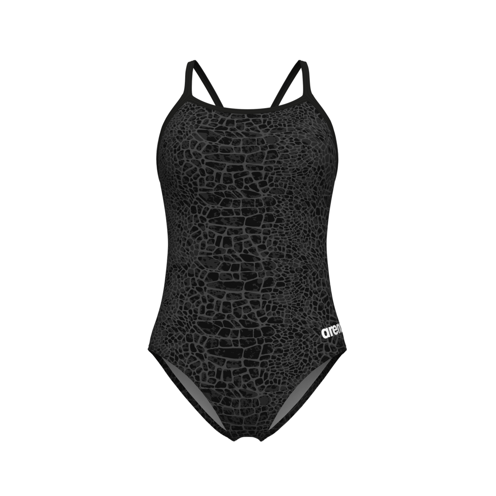 Arena W Arena Snakeskin Swimsuit Lightdrop Back Badeanzug Damen, schwarz, Grösse: D 36