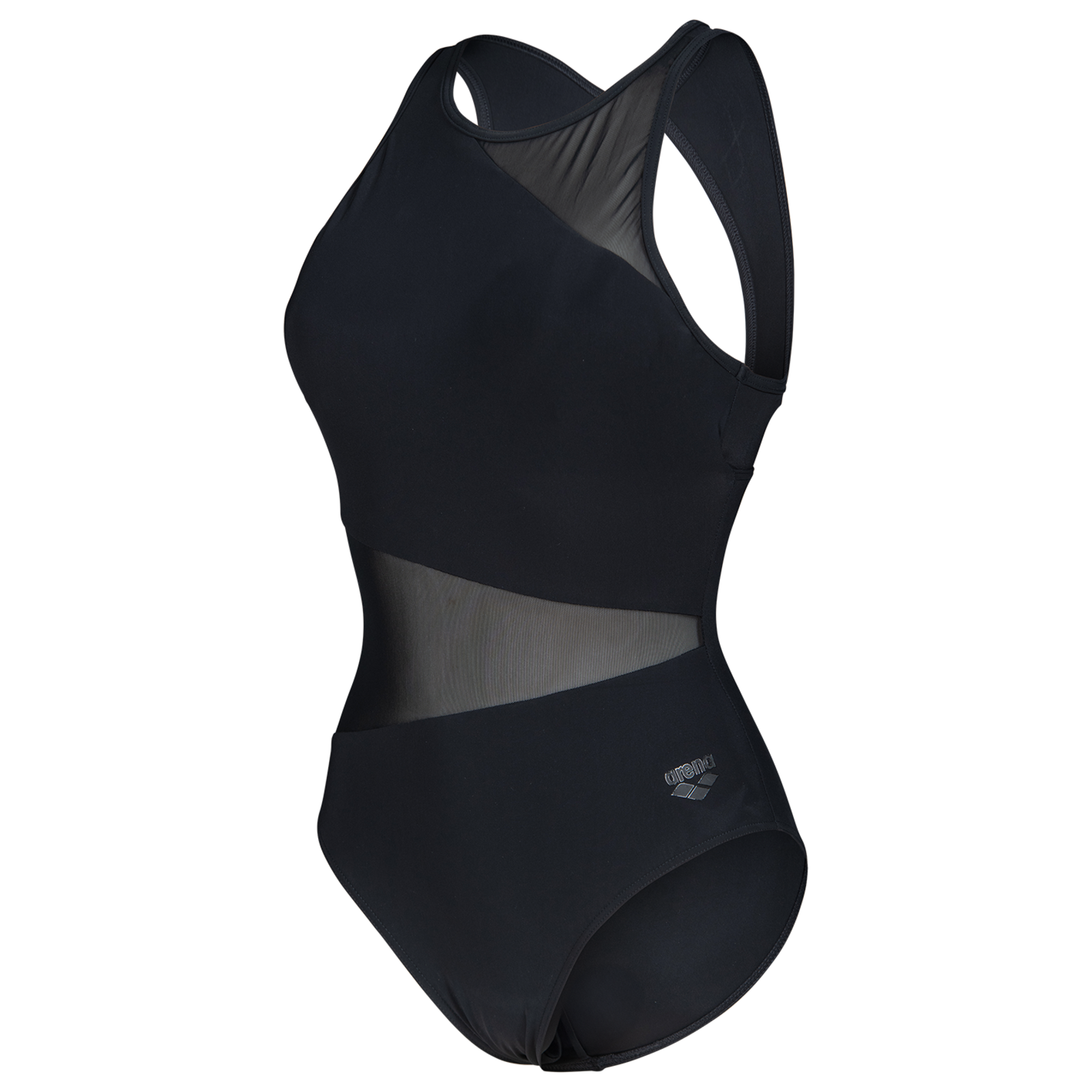 Arena W Arena Mesh Angle Swimsuit Vent Back B Badeanzug Damen, schwarz, Grösse: D 40