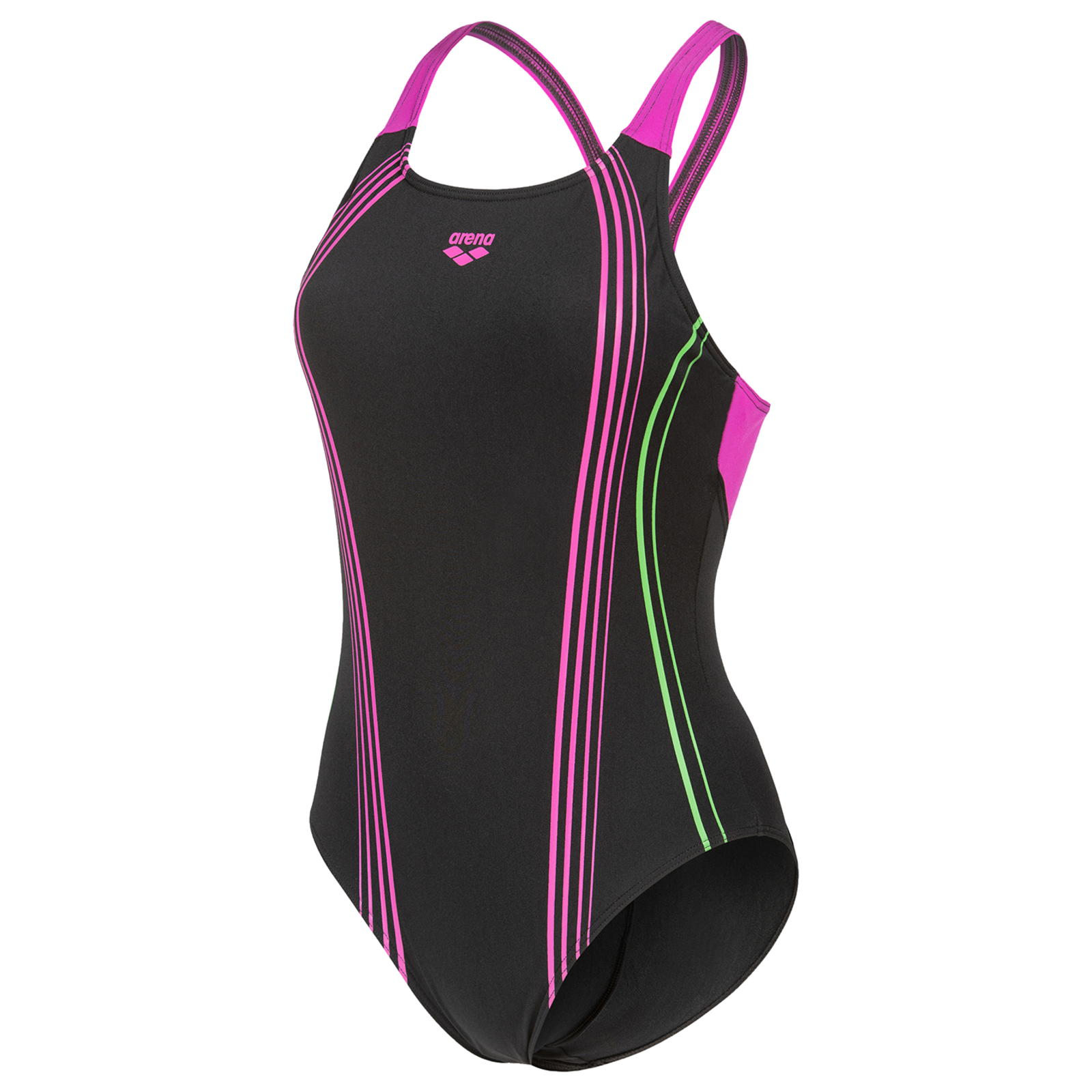 Image of Arena W Arena Clear Lines Swimsuit V Back Lb Badeanzug Damen, schwarz, Grösse: D 34