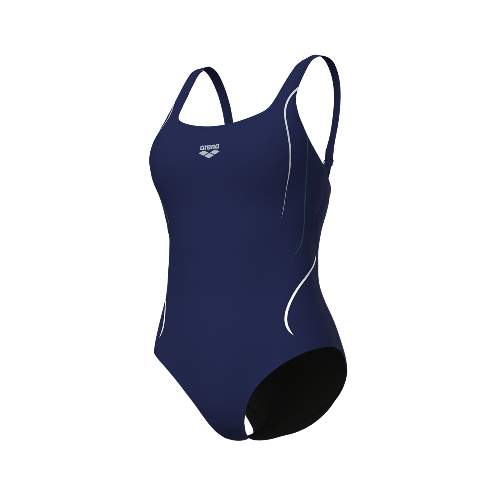 Arena W Arena Swimsuit Ludovica Soft Curve Back Figurformender Badeanzug Damen, blau, Grösse: D 38