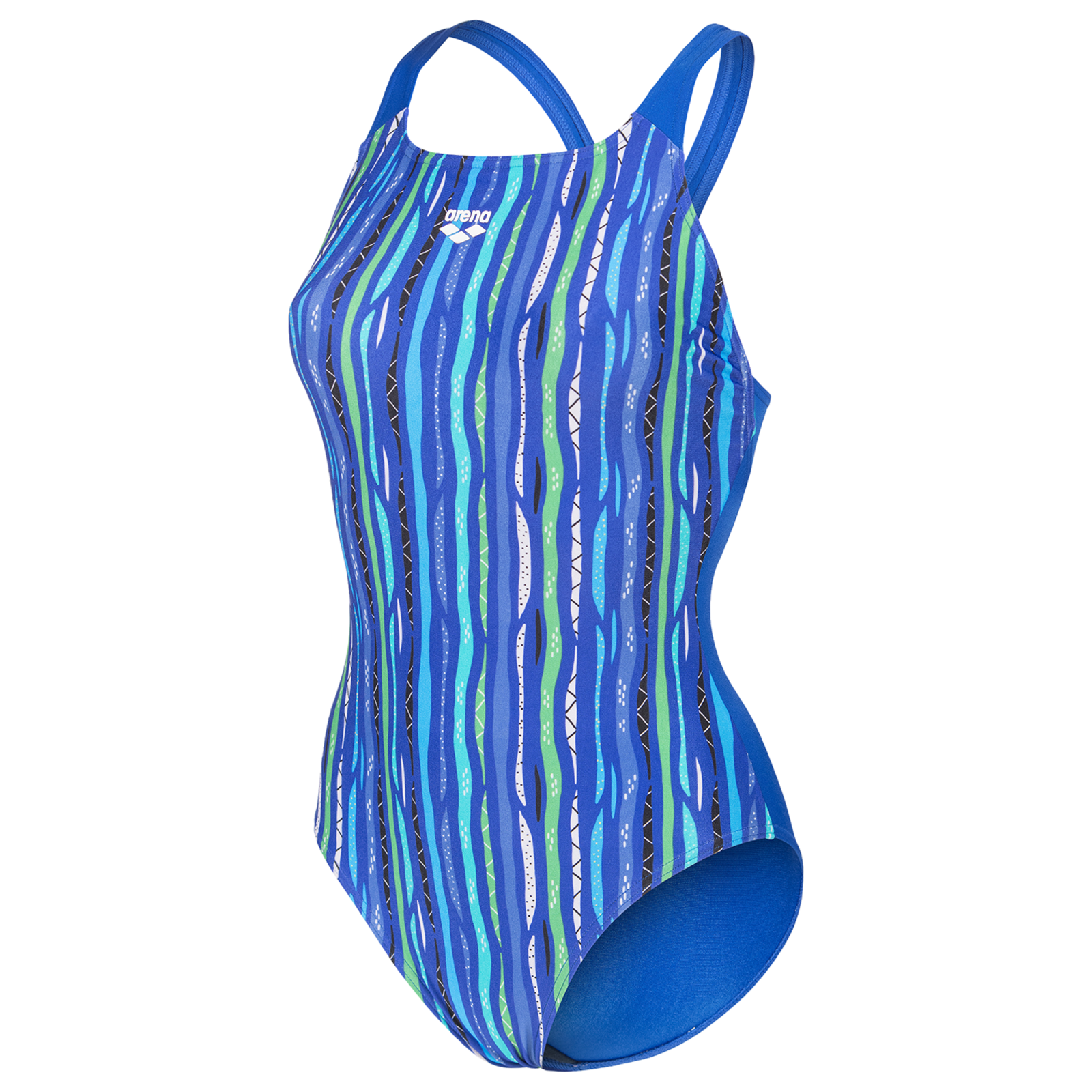Arena W Arena Stripes Swimsuit Swim Pro Back Badeanzug Damen, blau, Grösse: D 42