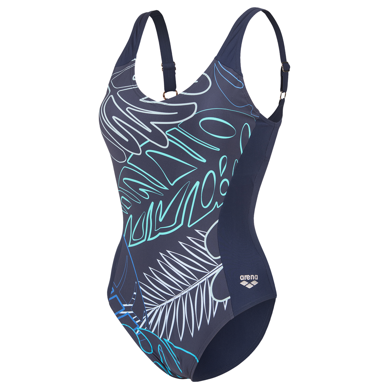 Image of Arena W Arena Swimsuit Mia Wing Back Figurformender Badeanzug Damen, blau, Grösse: D 36
