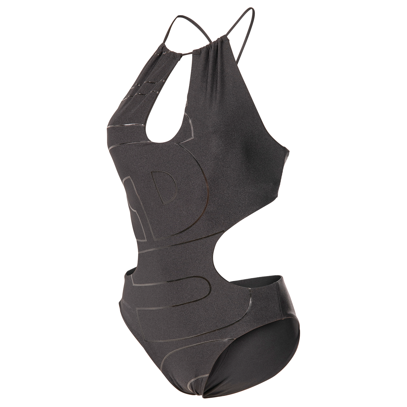 Image of Arena W Arena Logotype Cutout Swimsuit Badeanzug Damen, schwarz, Grösse: L