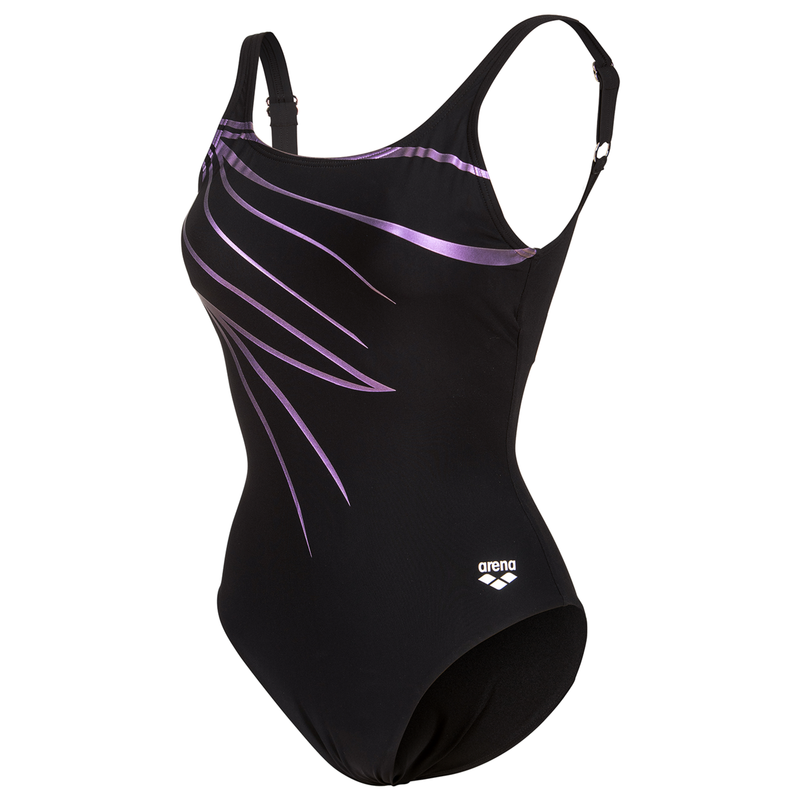 Image of Arena W Arena Swimsuit Lili Squared Back Figurformender Badeanzug Damen, schwarz, Grösse: D 36