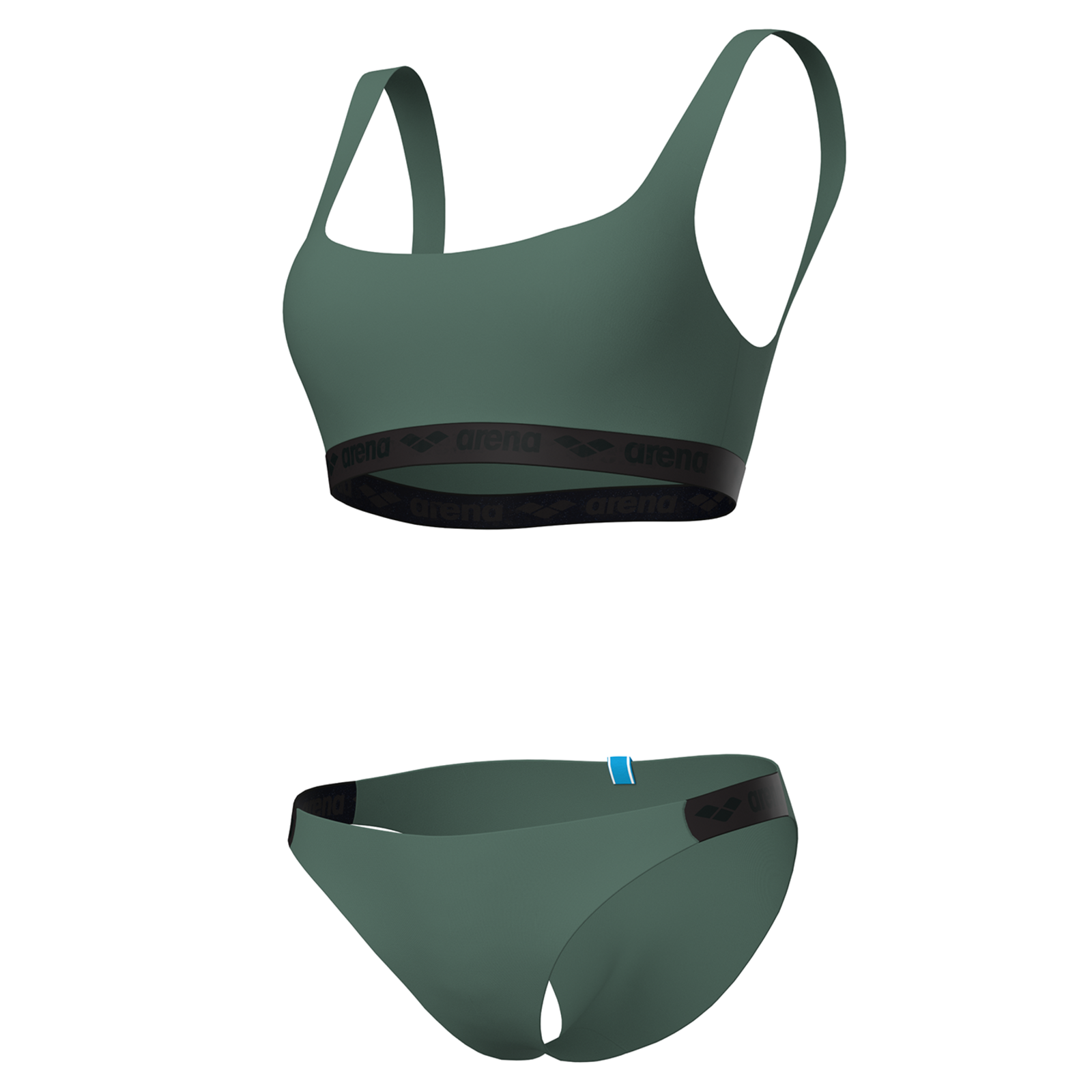 Arena W Arena Elastic Solid Bikini Bandeau Bikini Set Damen, grün, Grösse: M