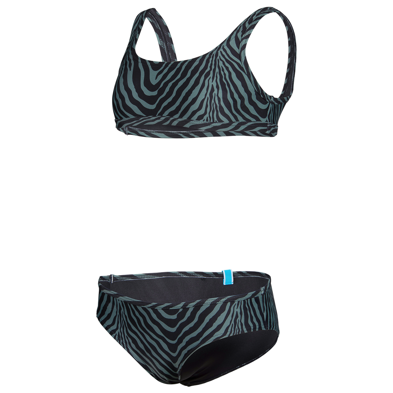 Image of Arena G Arena Water Print Bikini Bralette Bikini Set Mädchen, schwarz, Grösse: 116