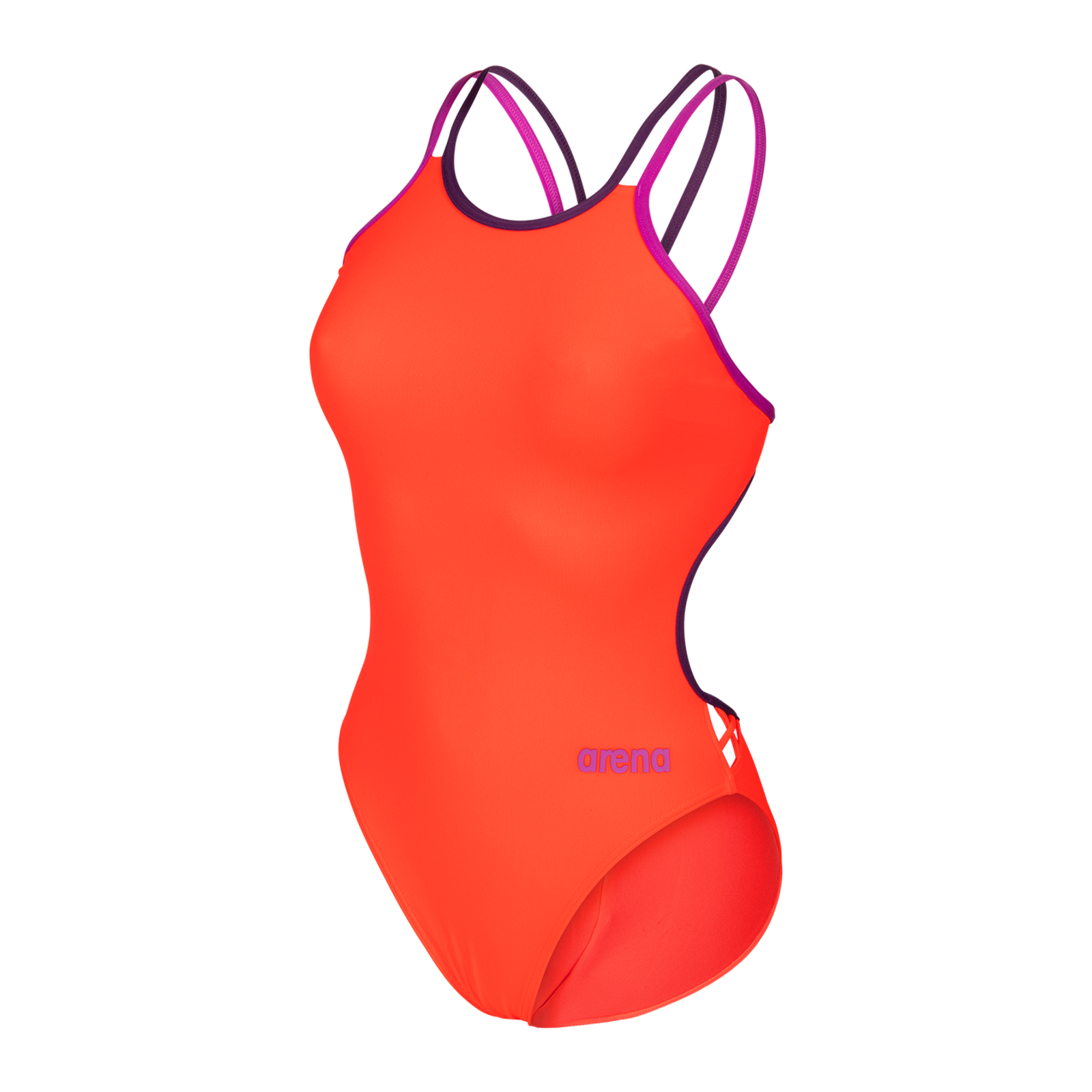 Image of Arena W Arena Solid Swimsuit Double Cross Back Badeanzug Damen, orange, Grösse: D 32