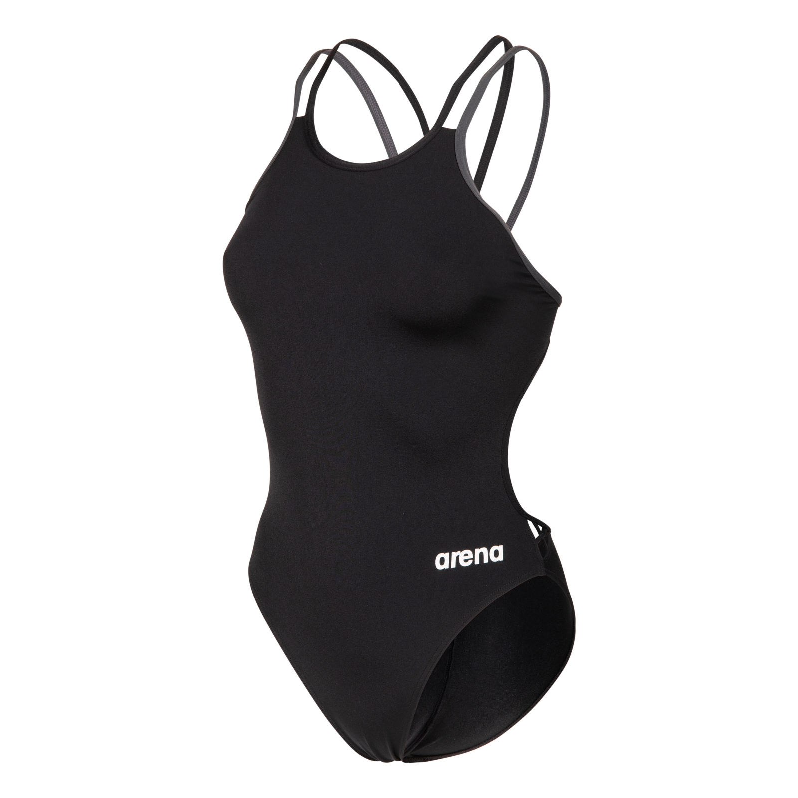Arena W Arena Solid Swimsuit Double Cross Back Badeanzug Damen, schwarz, Grösse: D 32