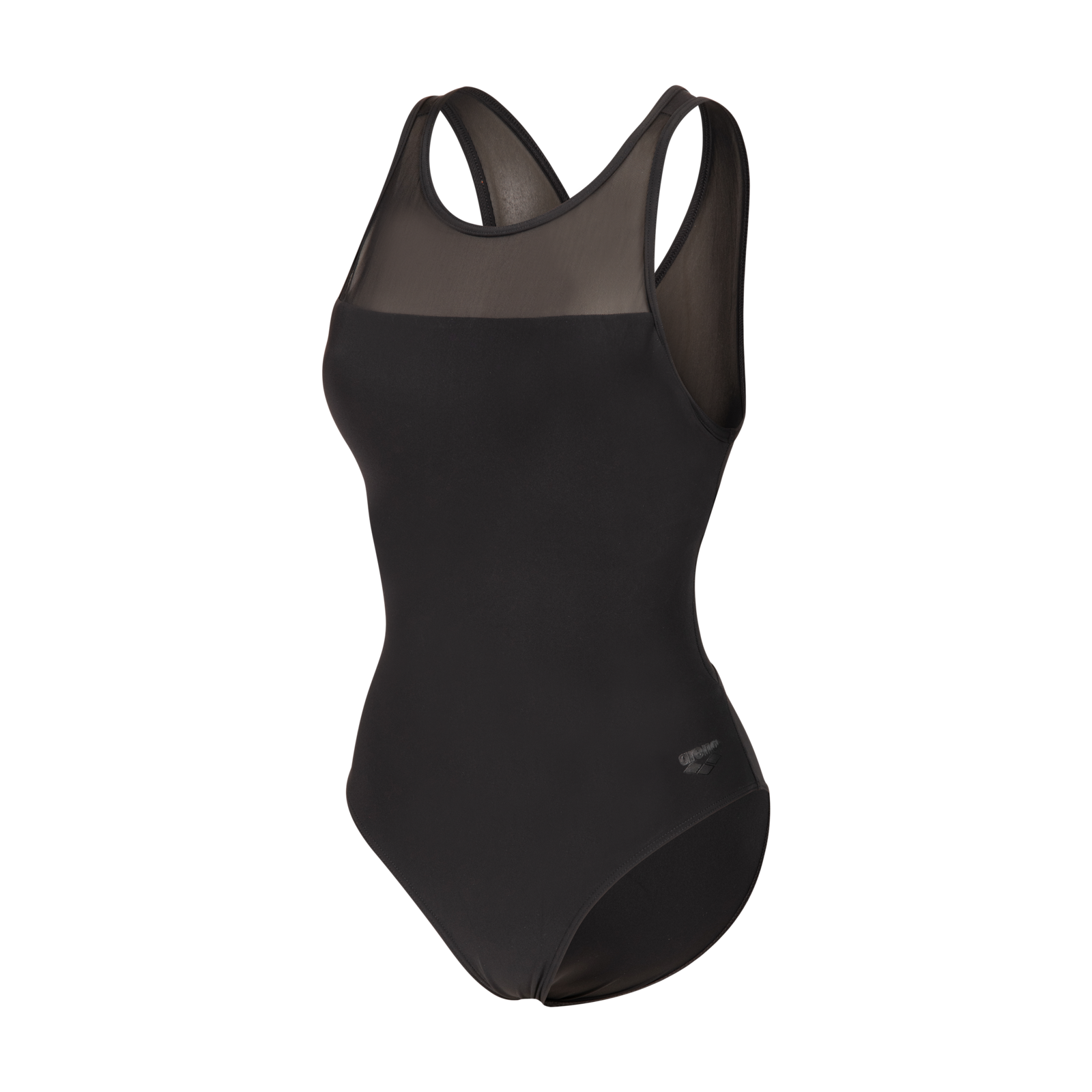 Arena W Arena Mesh Swimsuit Cross Back Badeanzug Damen, schwarz, Grösse: D 44