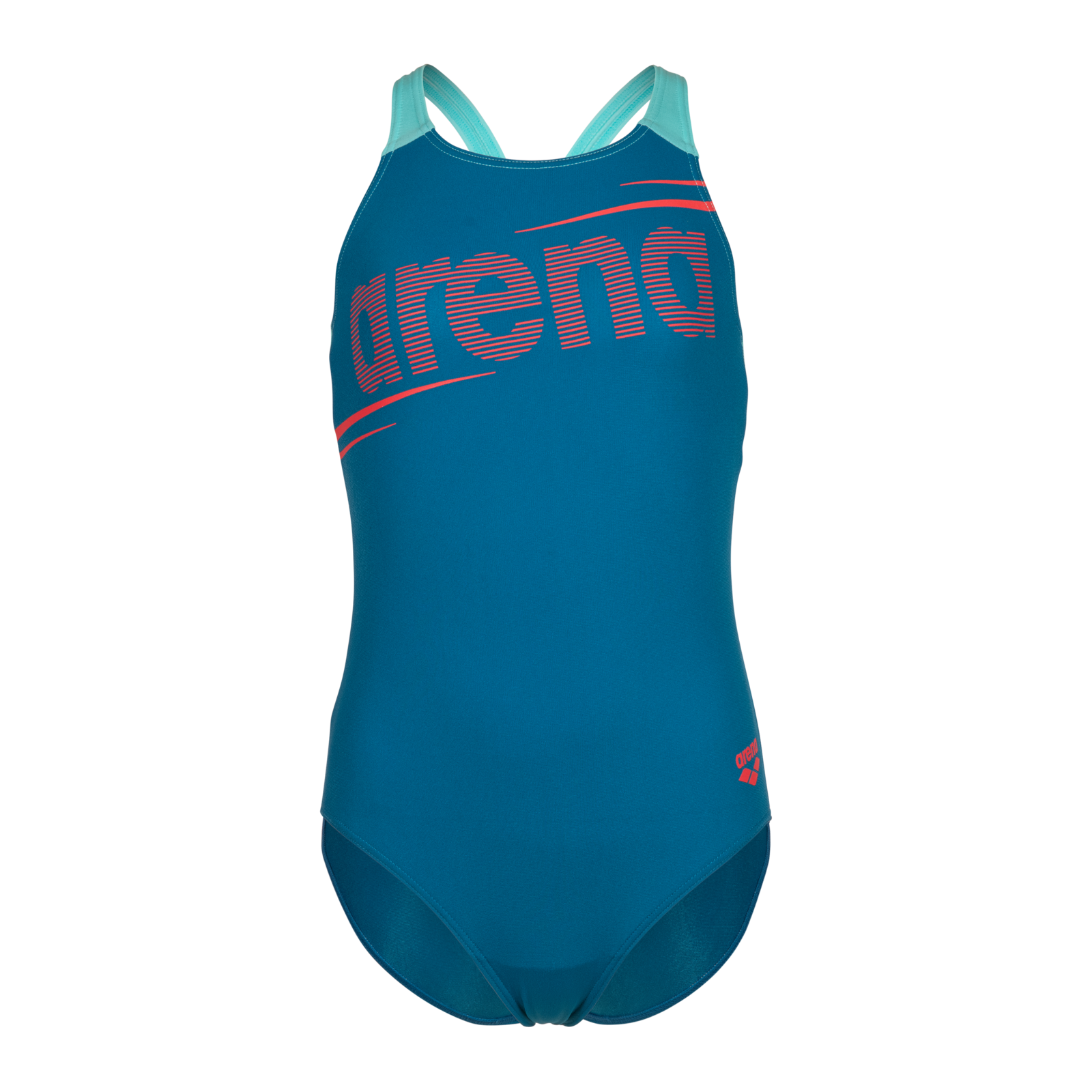 Arena G Arena Bold Swimsuit V Back Badeanzug Mädchen, blau, Grösse: 116
