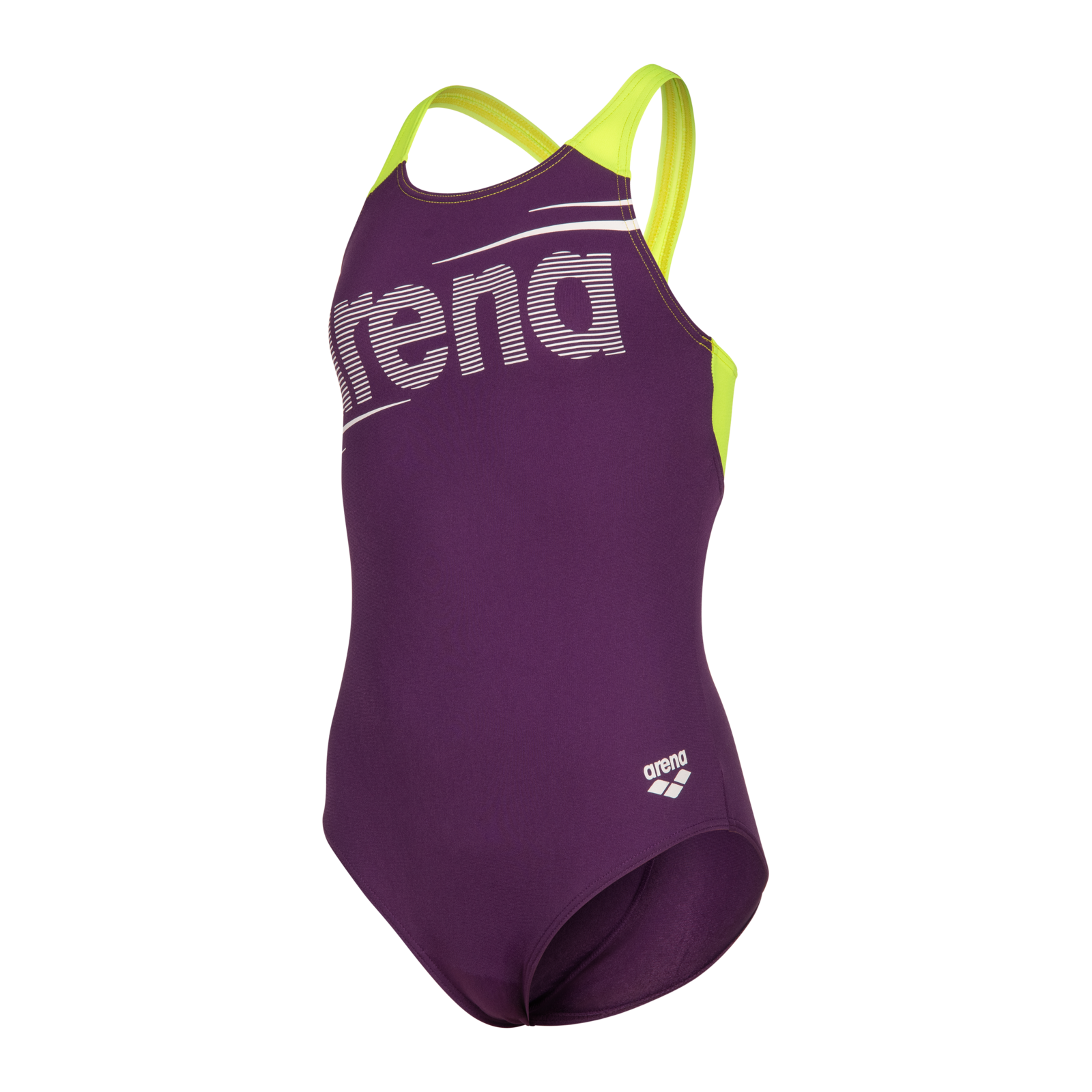 Arena G Arena Bold Swimsuit V Back Badeanzug Mädchen, violett, Grösse: 116