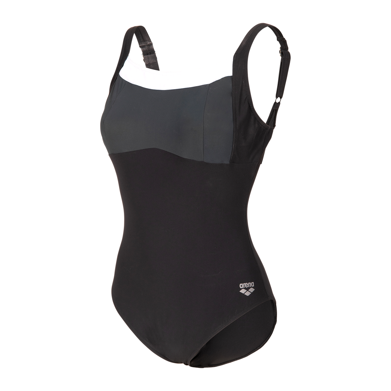 Arena W Arena Swimsuit Gianna Squared Back Figurformender Badeanzug Damen, schwarz, Grösse: D 46
