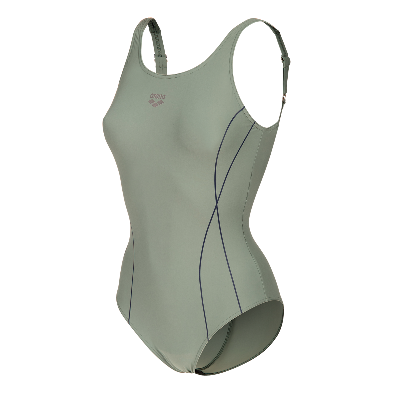 Arena W Arena Swimsuit Erika U Back Figurformender Badeanzug Damen, grün, Grösse: D 48