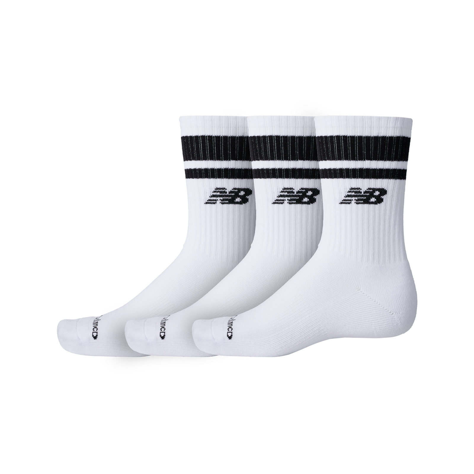 New Balance Everyday Stripe Midcalf 3 Pack  Unisex, weiss, Grösse: L