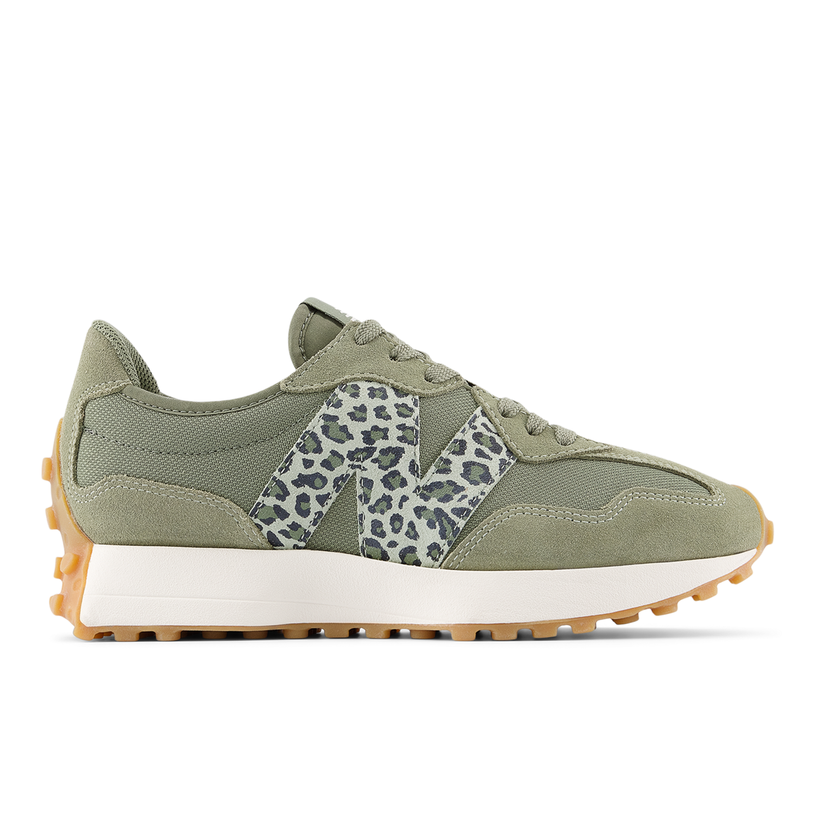 New Balance W 327 Leopard Freizeitschuhe / Sneaker Damen, grün, Grösse: 36