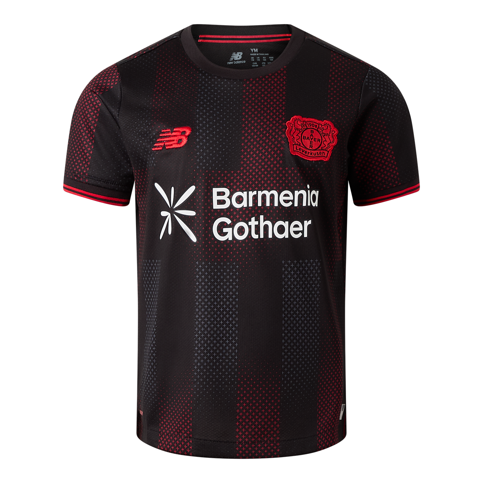 New Balance Bayer 04 Leverkusen Home Junior SS Jersey 25/26 Regular Fit unisex, schwarz, Grösse: YS