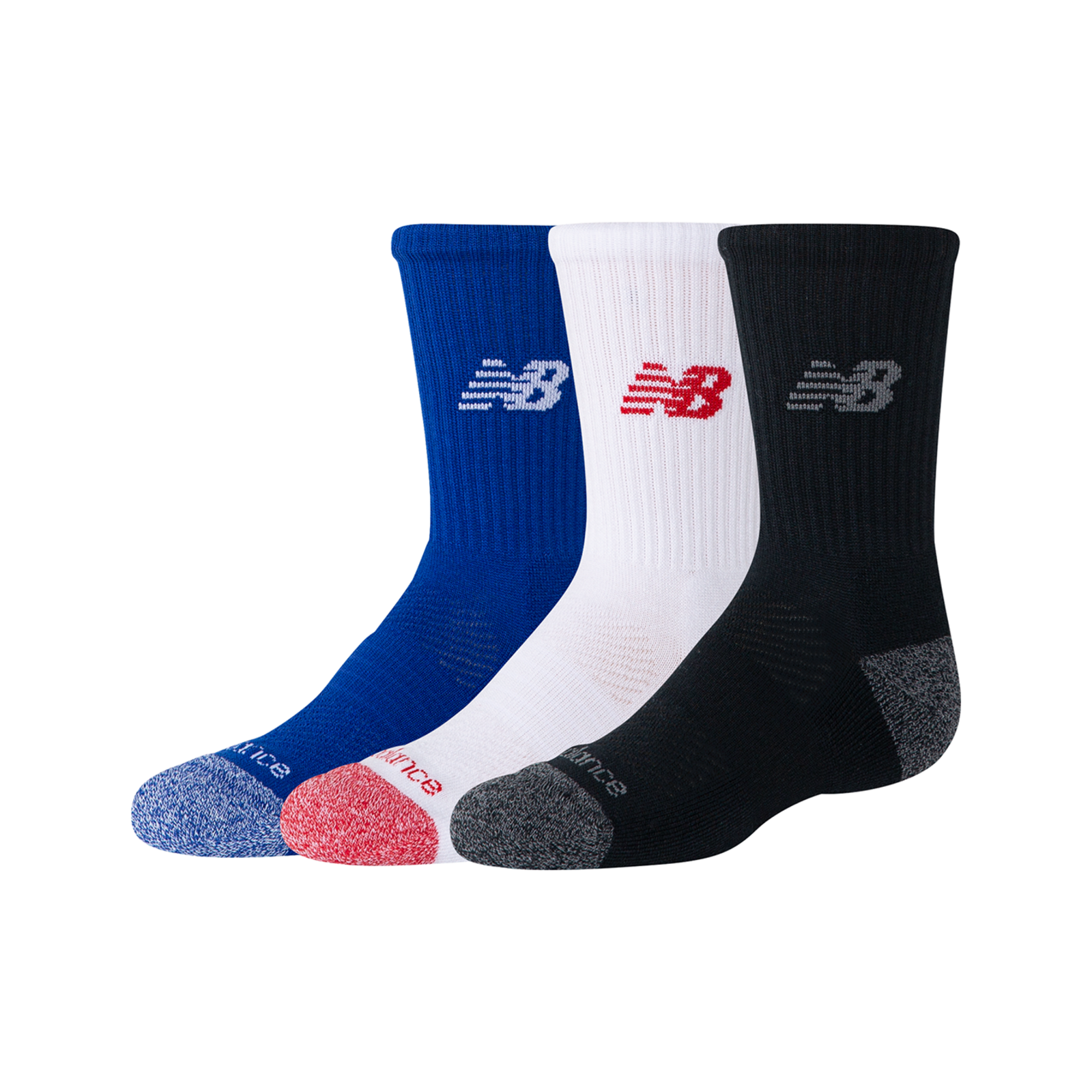 Image of New Balance Youth Active Crew Socks 3 Pack unisex, mehrfarbig, Grösse: L