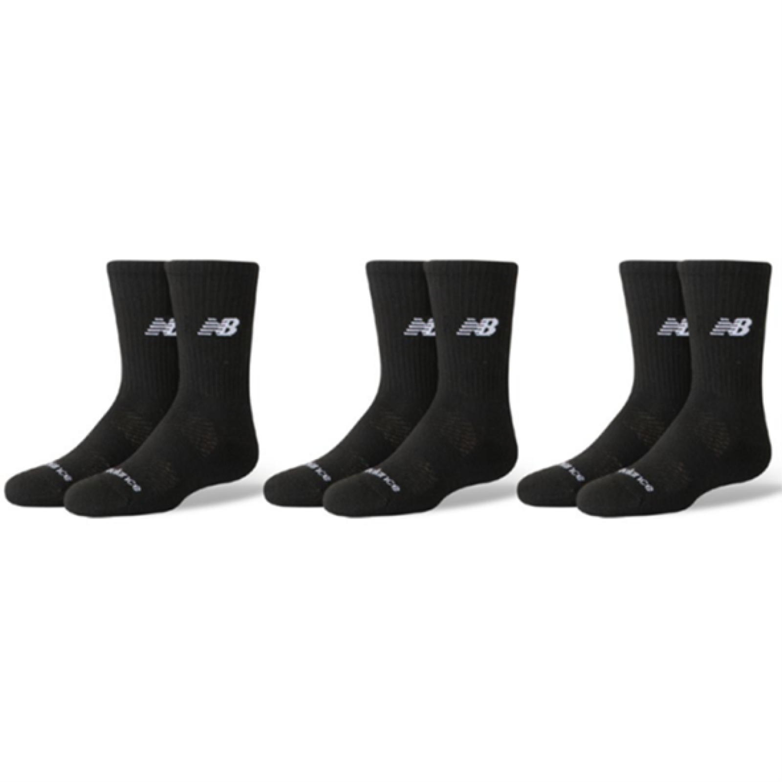 New Balance Youth Daily Essentials Cushion Crew Socks 3 Pack  Unisex, schwarz, Grösse: L