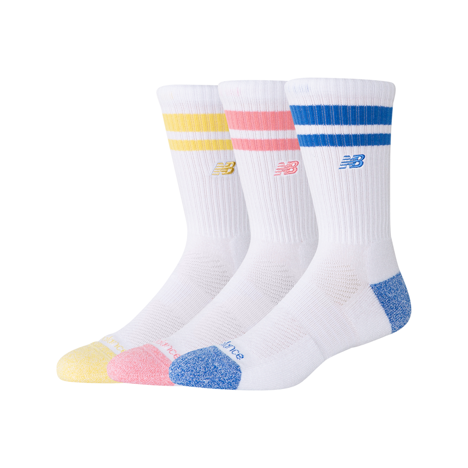 New Balance Active Lifestyle Striped Crew Socks 3 Pack  HerrenUnisexDamen, mehrfarbig, Grösse: S