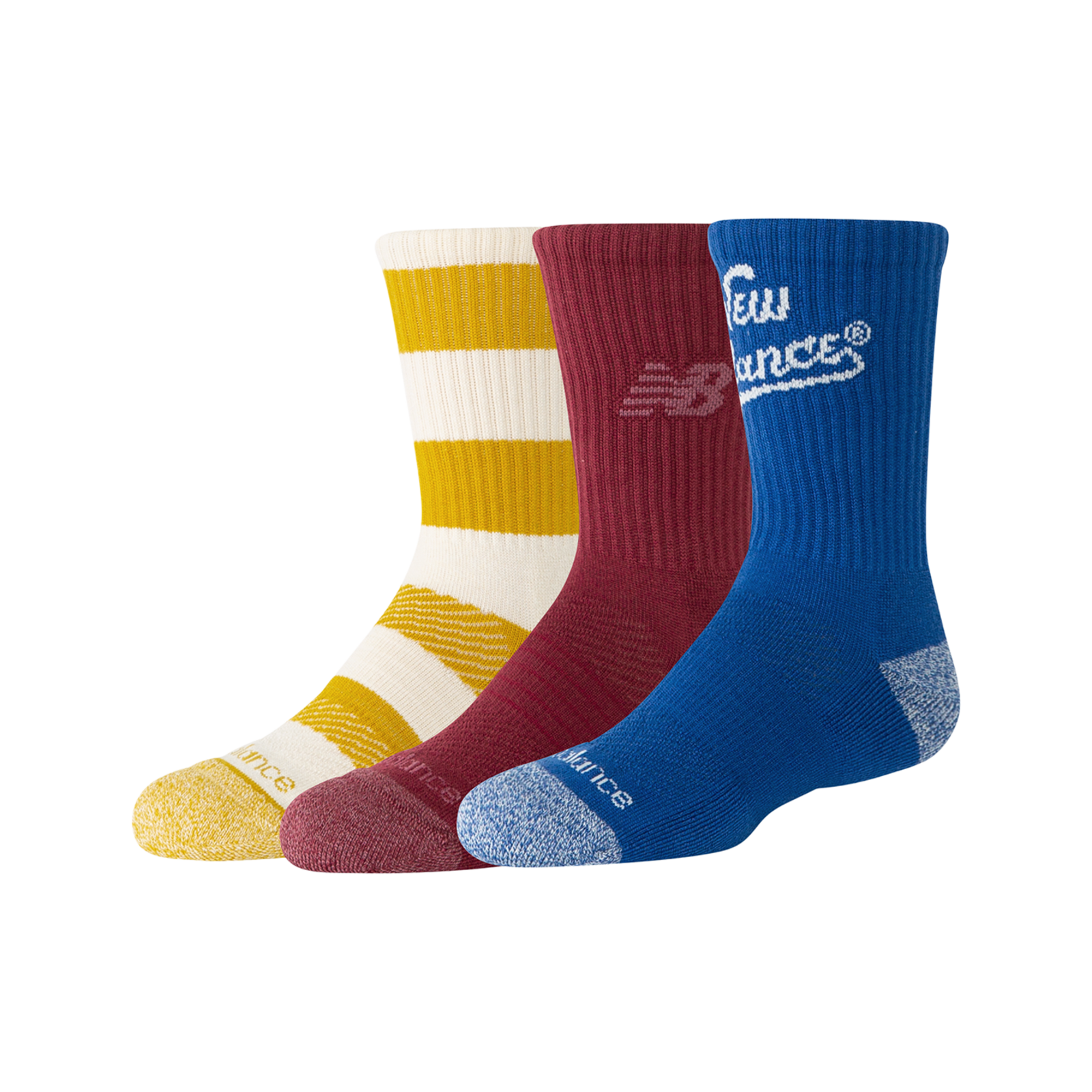 New Balance Youth Active Graphic Crew Socks 3 Pack  Unisex, mehrfarbig, Grösse: S