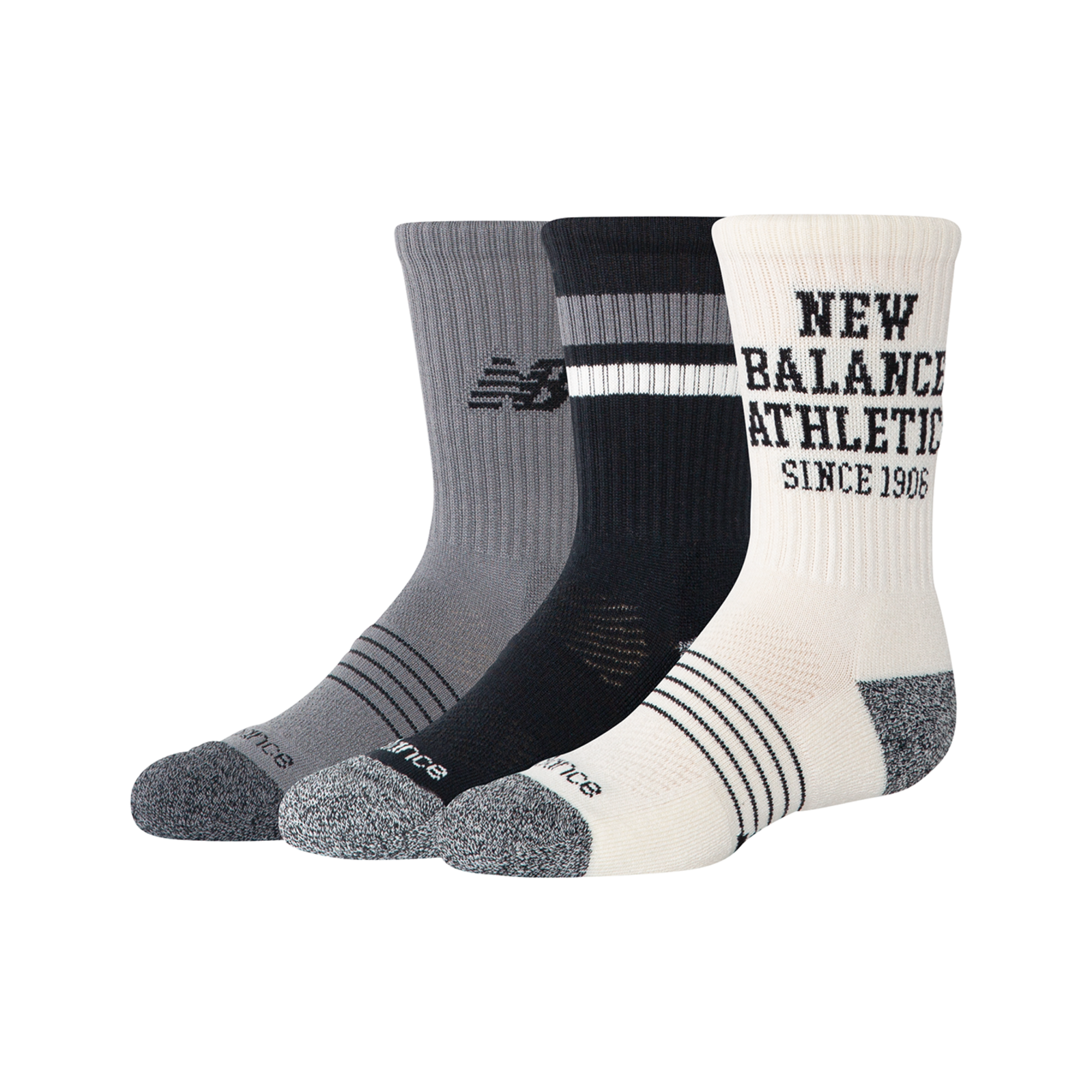 New Balance Youth Active Graphic Crew Socks 3 Pack  Unisex, mehrfarbig, Grösse: L