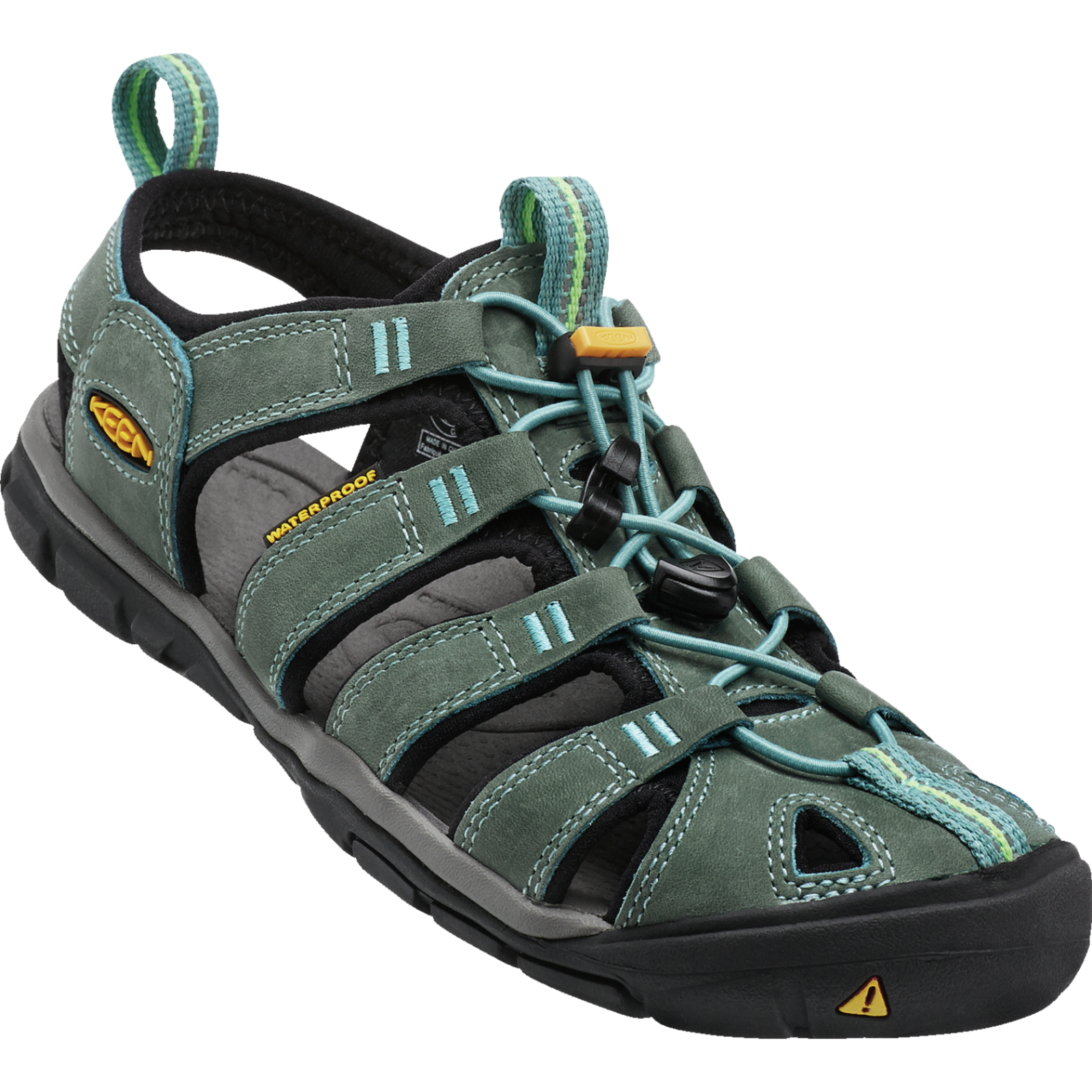 KEEN W Clearwater CNX Leather Trekkingsandalen Damen, grün, Grösse: 35.5