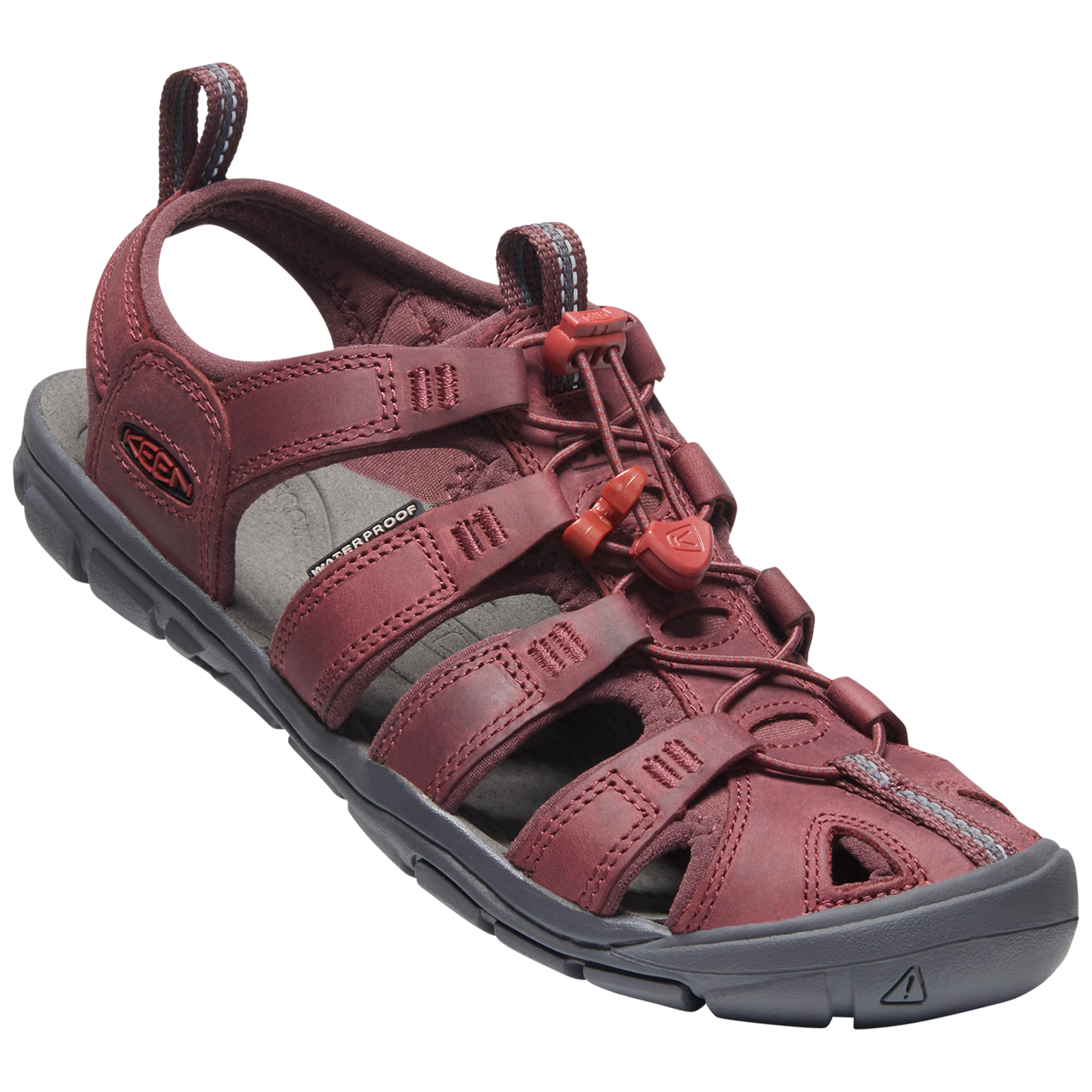 KEEN W Clearwater CNX Leather Trekkingsandalen Damen, rot, Grösse: 35