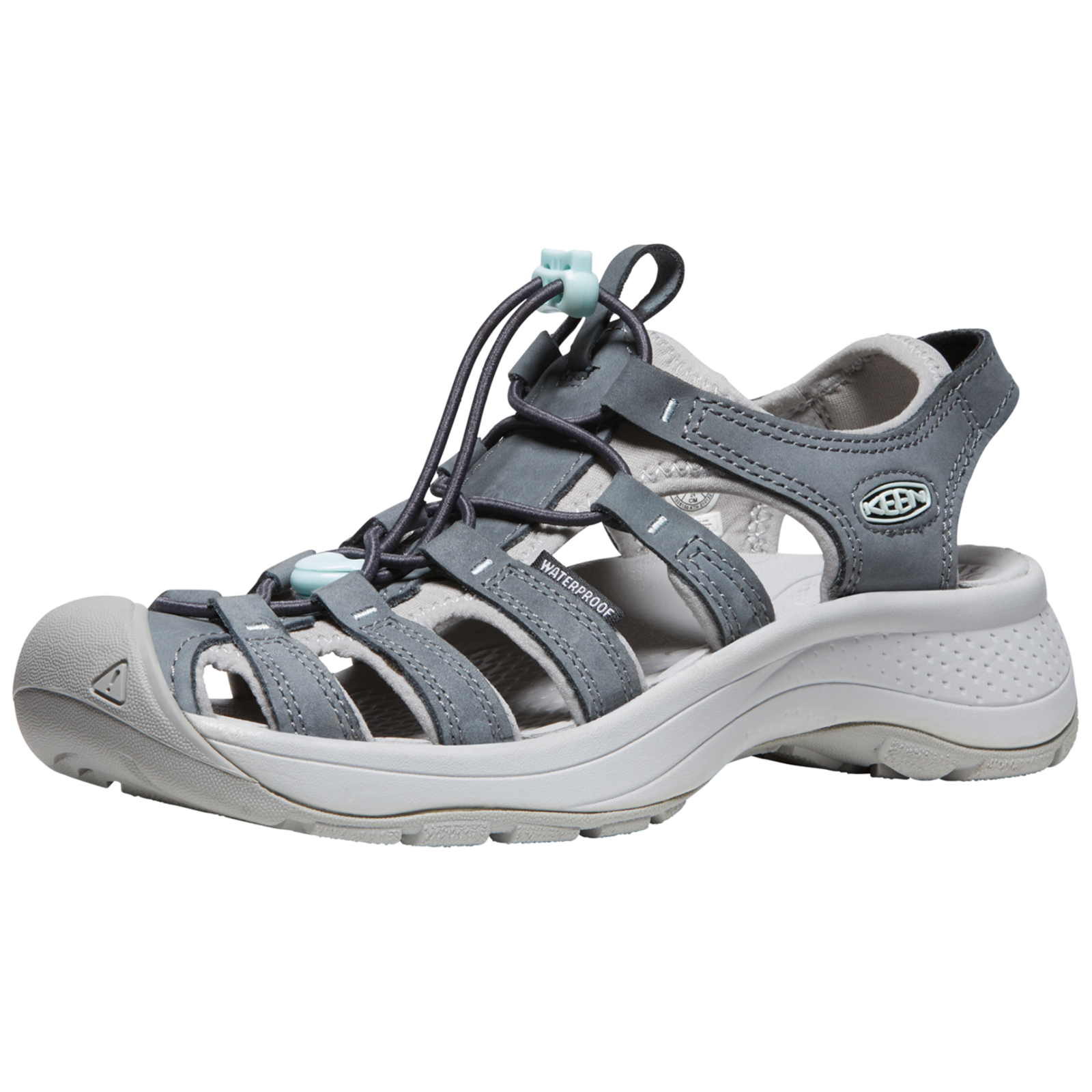 KEEN W Astoria West Leather Trekkingsandalen Damen, grau, Grösse: 35