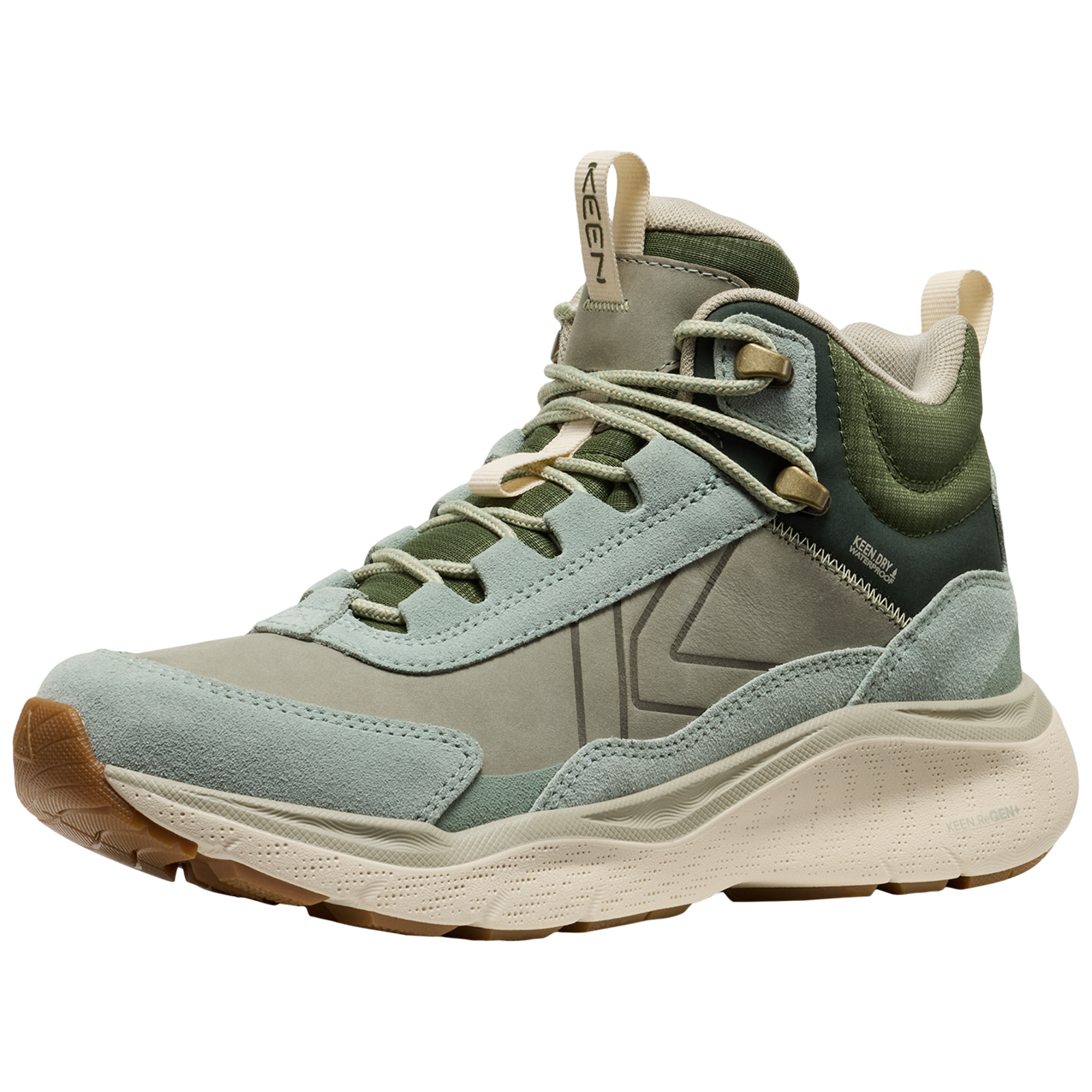KEEN W Leiki Leather Mid WP Wander-/Trekkingschuhe halbhoch Damen, grün, Grösse: 37