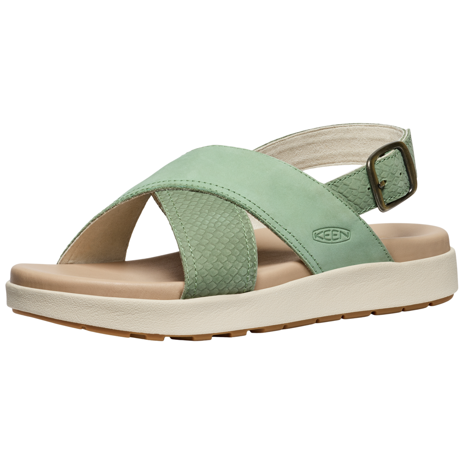 KEEN W Elle Luxe Cross Strap Freizeitsandalen Damen, grün, Grösse: 42