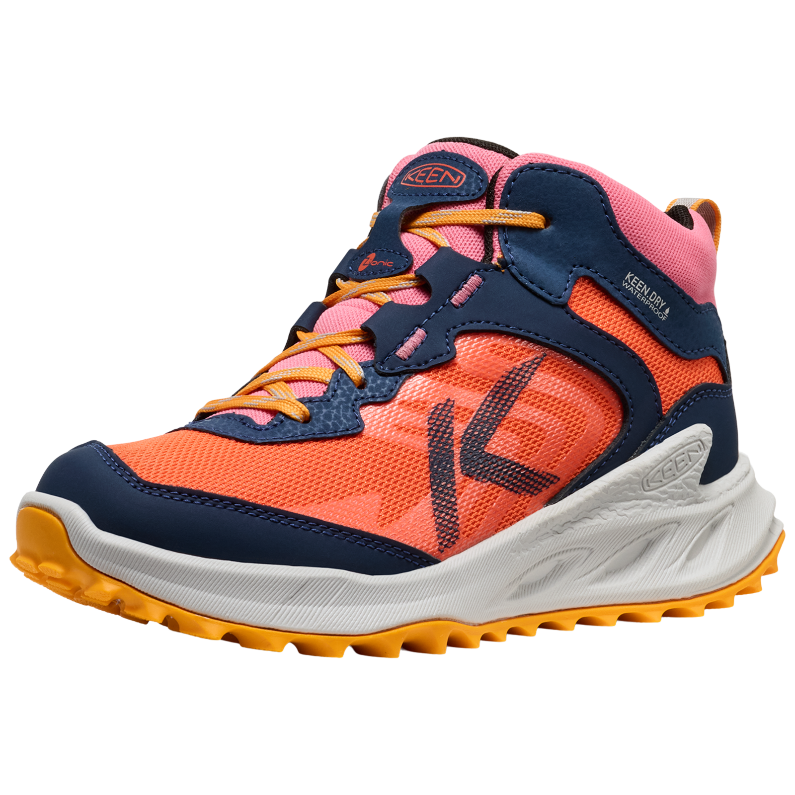 KEEN Kids Y Zionic Mid WP Wander-/Trekkingschuhe halbhoch, orange, Grösse: 32.5