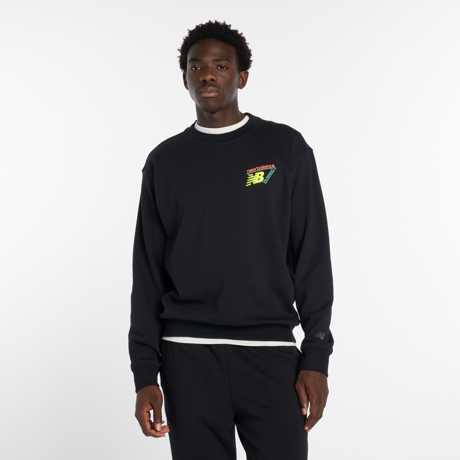 New Balance Classic Tri-Logo French Terry Crew  Herren, black, Grösse: S