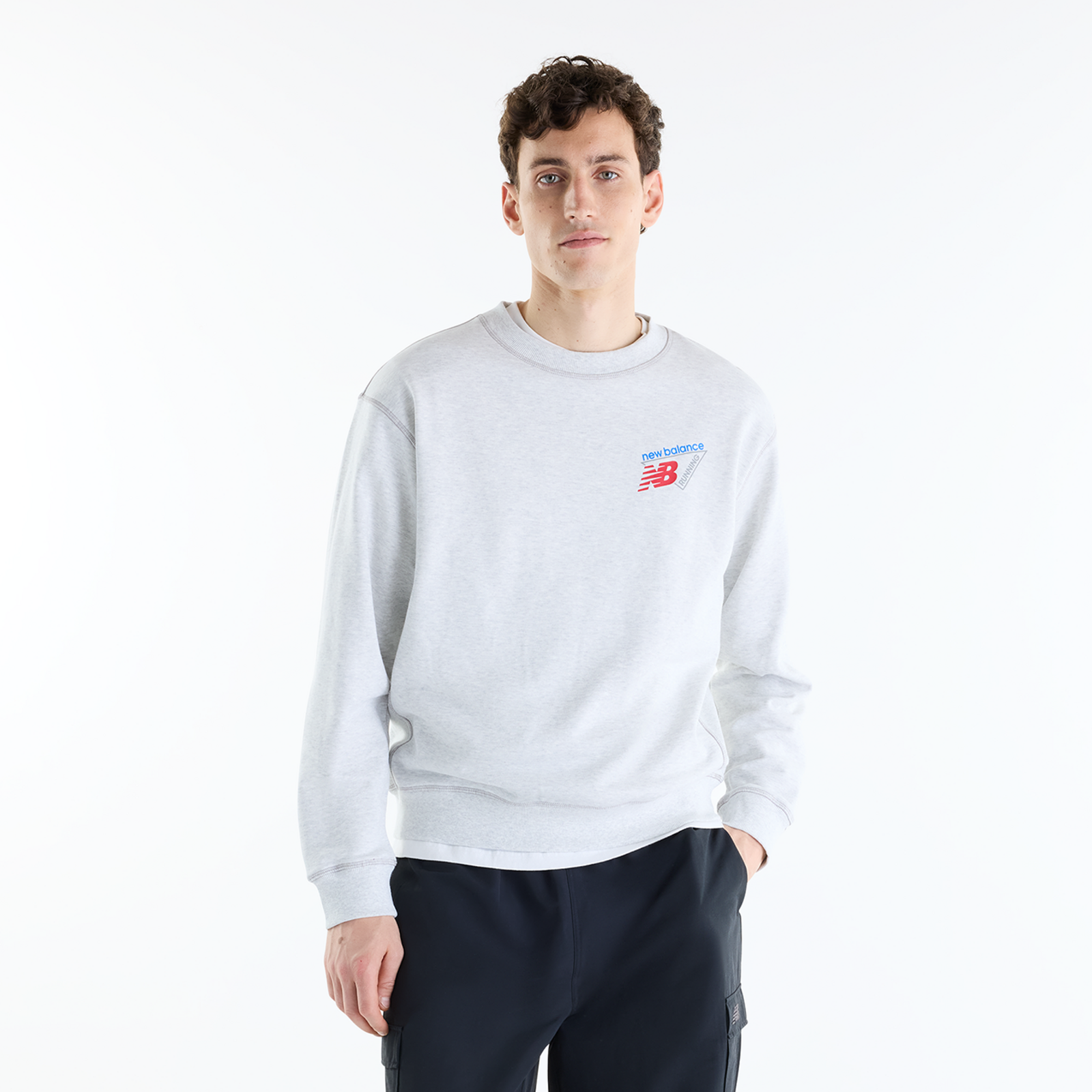 New Balance Classic Tri-Logo French Terry Crew  Herren, grau, Grösse: S