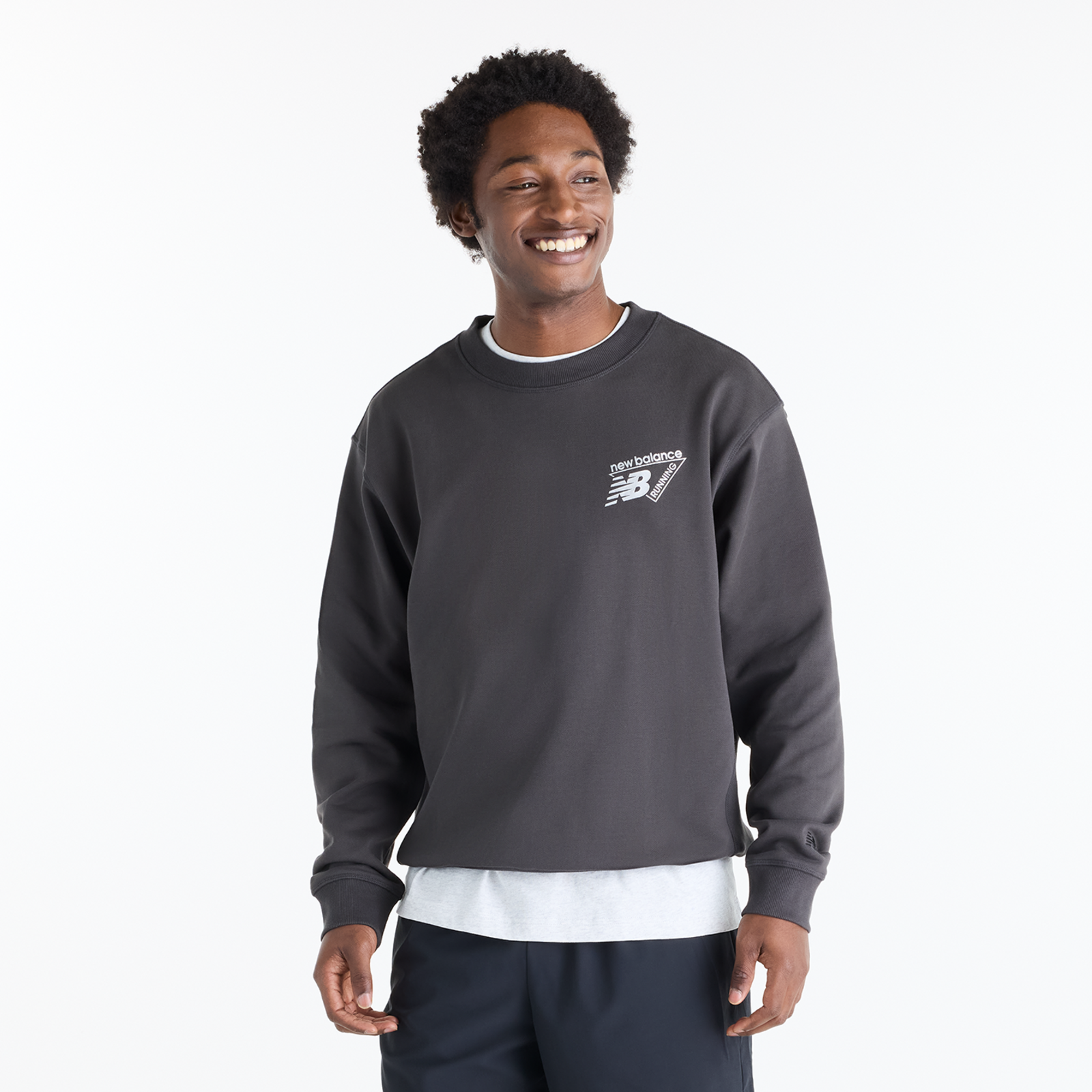 New Balance Classic Tri-Logo French Terry Crew  Herren, schwarz, Grösse: S