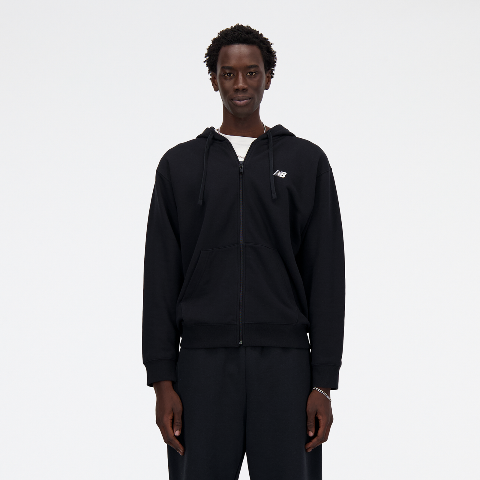 New Balance New Balance Stacked Logo French Terry FZ Hoodie Relaxed Fit Herren, black, Grösse: S