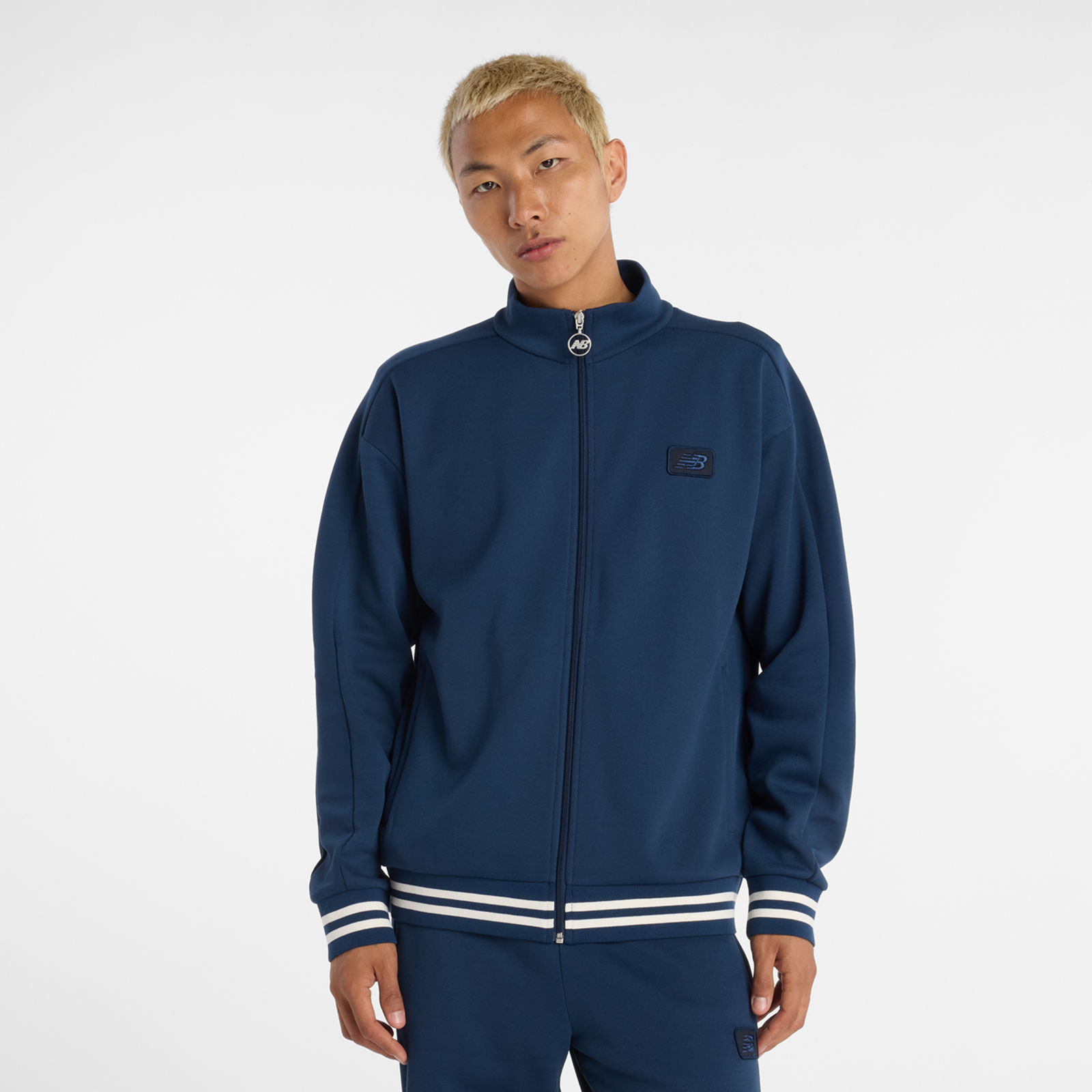 New Balance Post Season Pique Track Jacket  Herren, nb navy, Grösse: XL