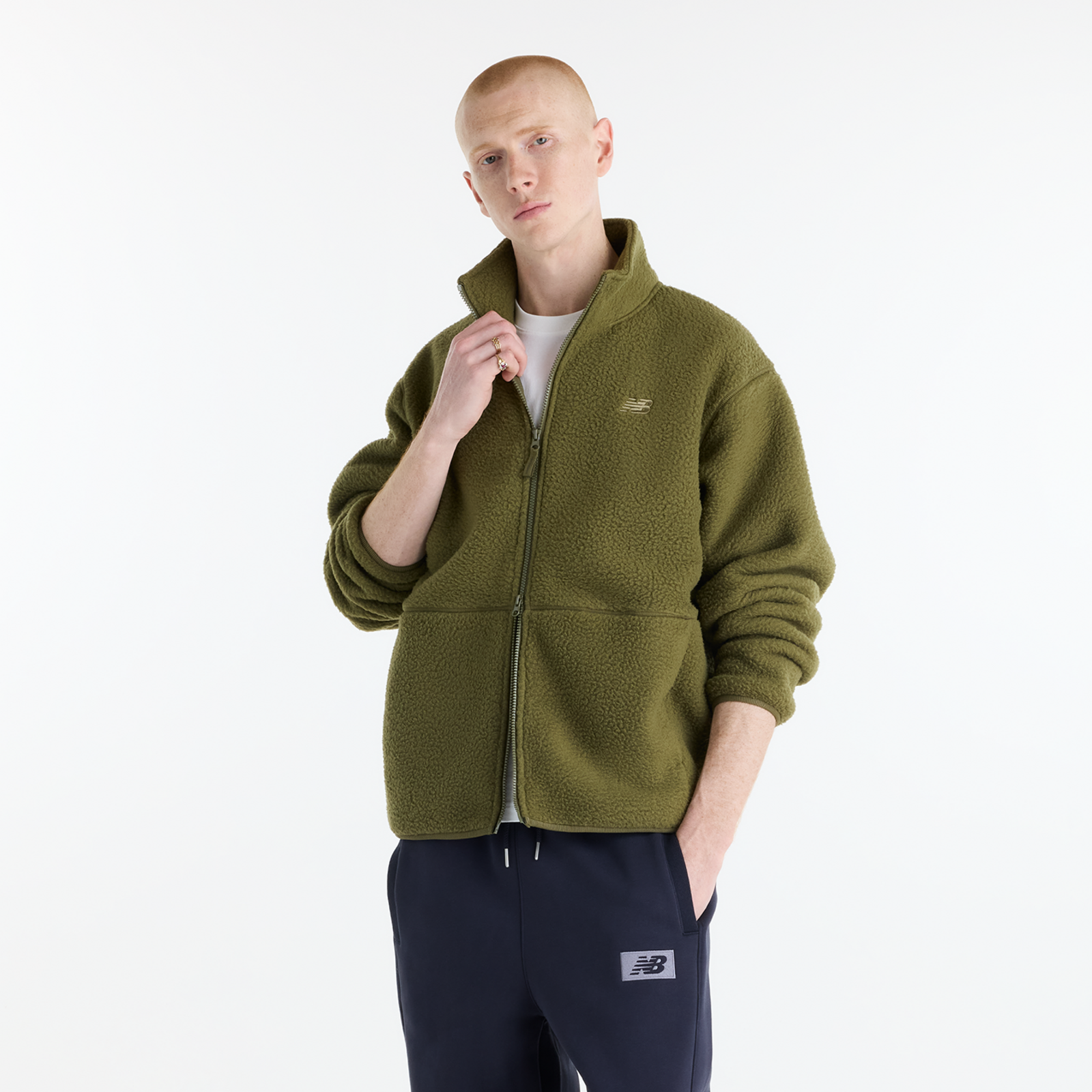 New Balance New Balance High Pile Jacket Herren, grün, Grösse: S  Herren, grün, Grösse: S