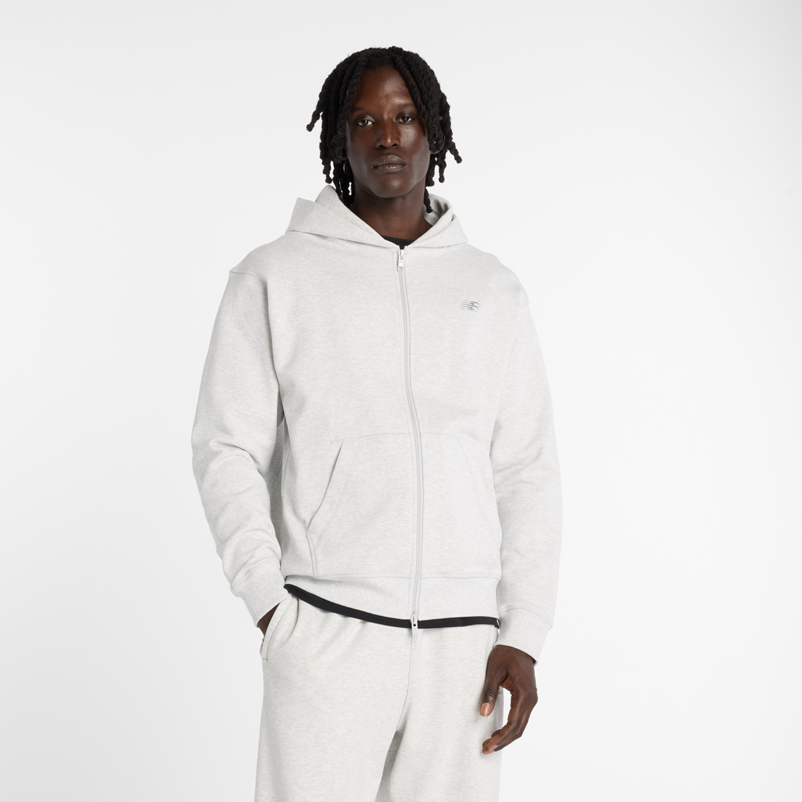 New Balance Athletics French Terry Full Zip  Herren, ash heather, Grösse: S